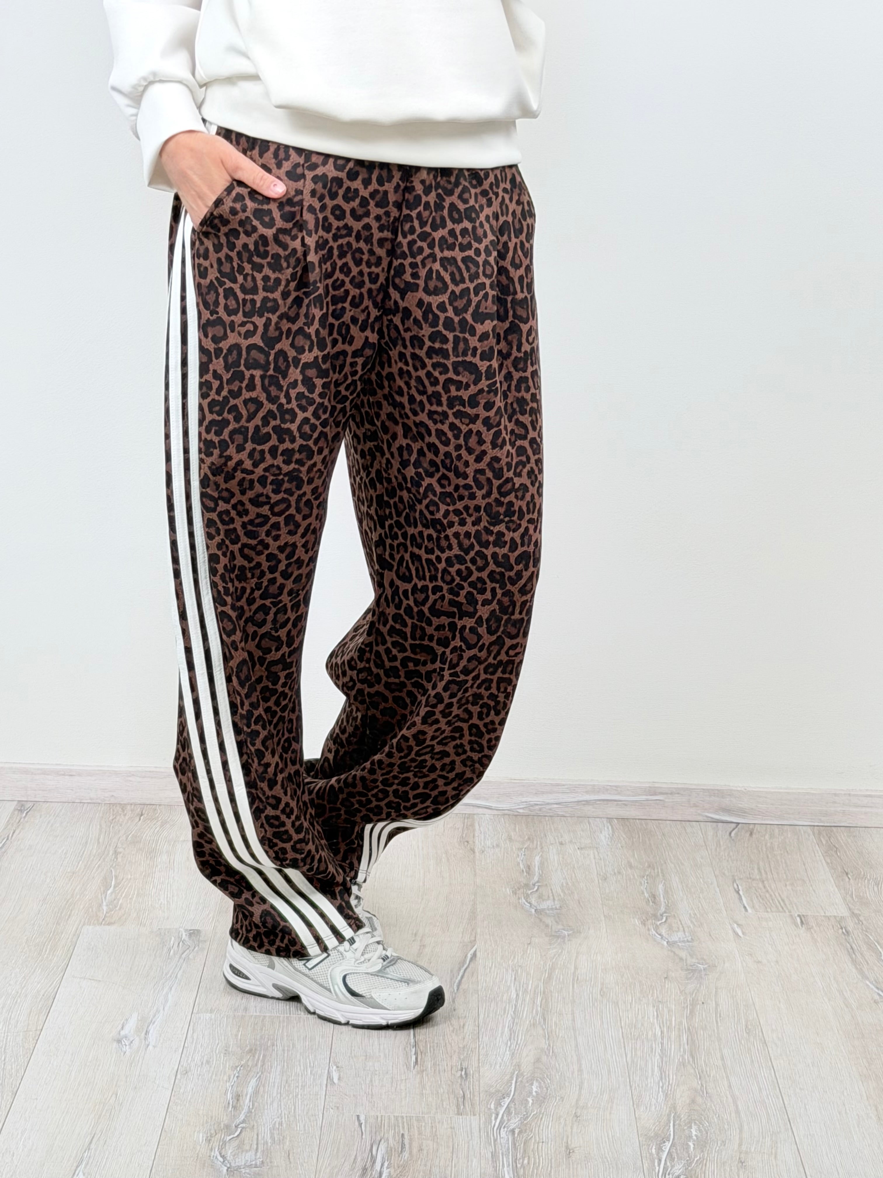 Panta Breaking senza molla macu marrone riga bianca