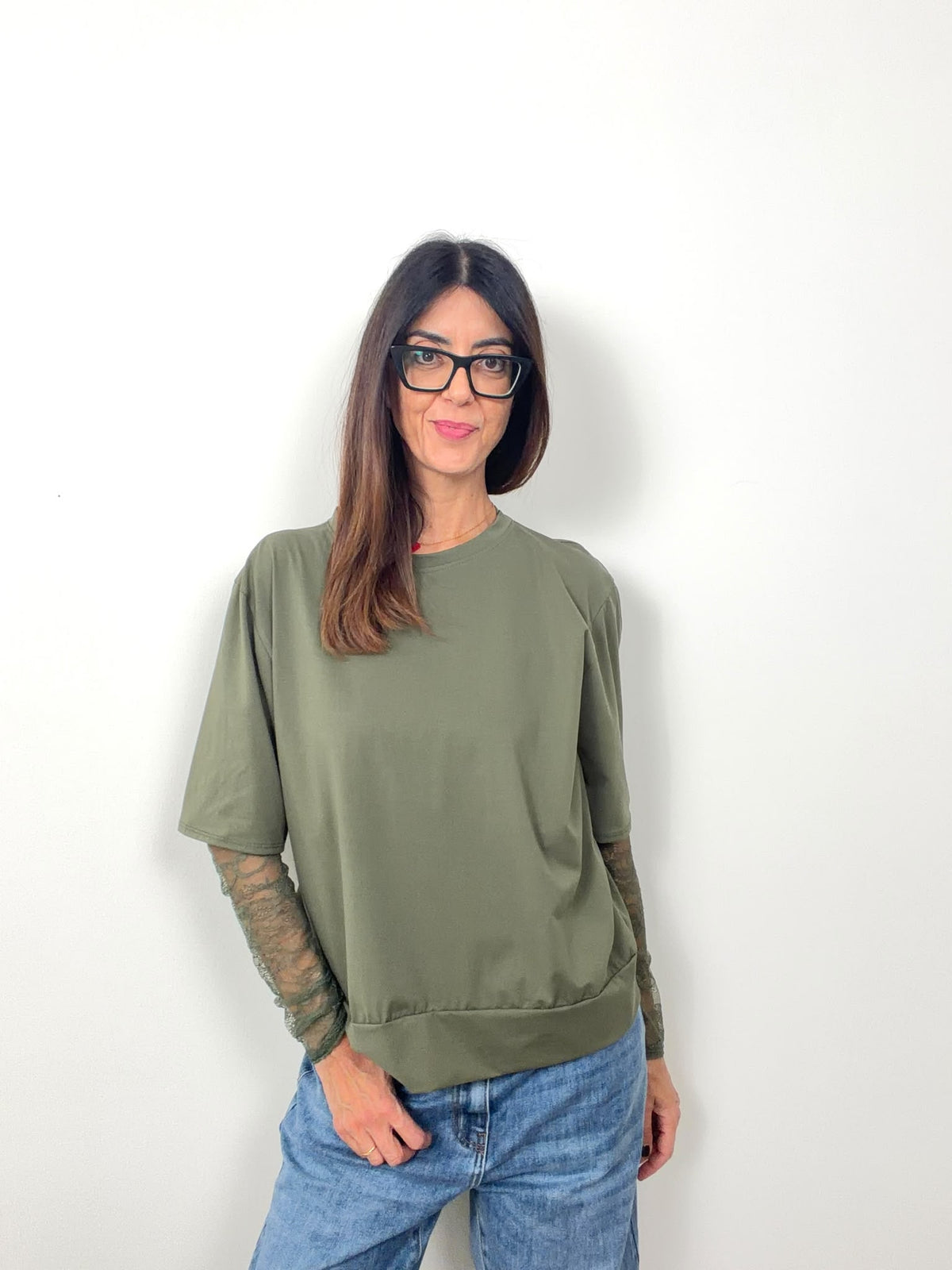 T-shirt new Lace (blu ciocco bianco nero in preordine con spedizione da 23 ottobre)