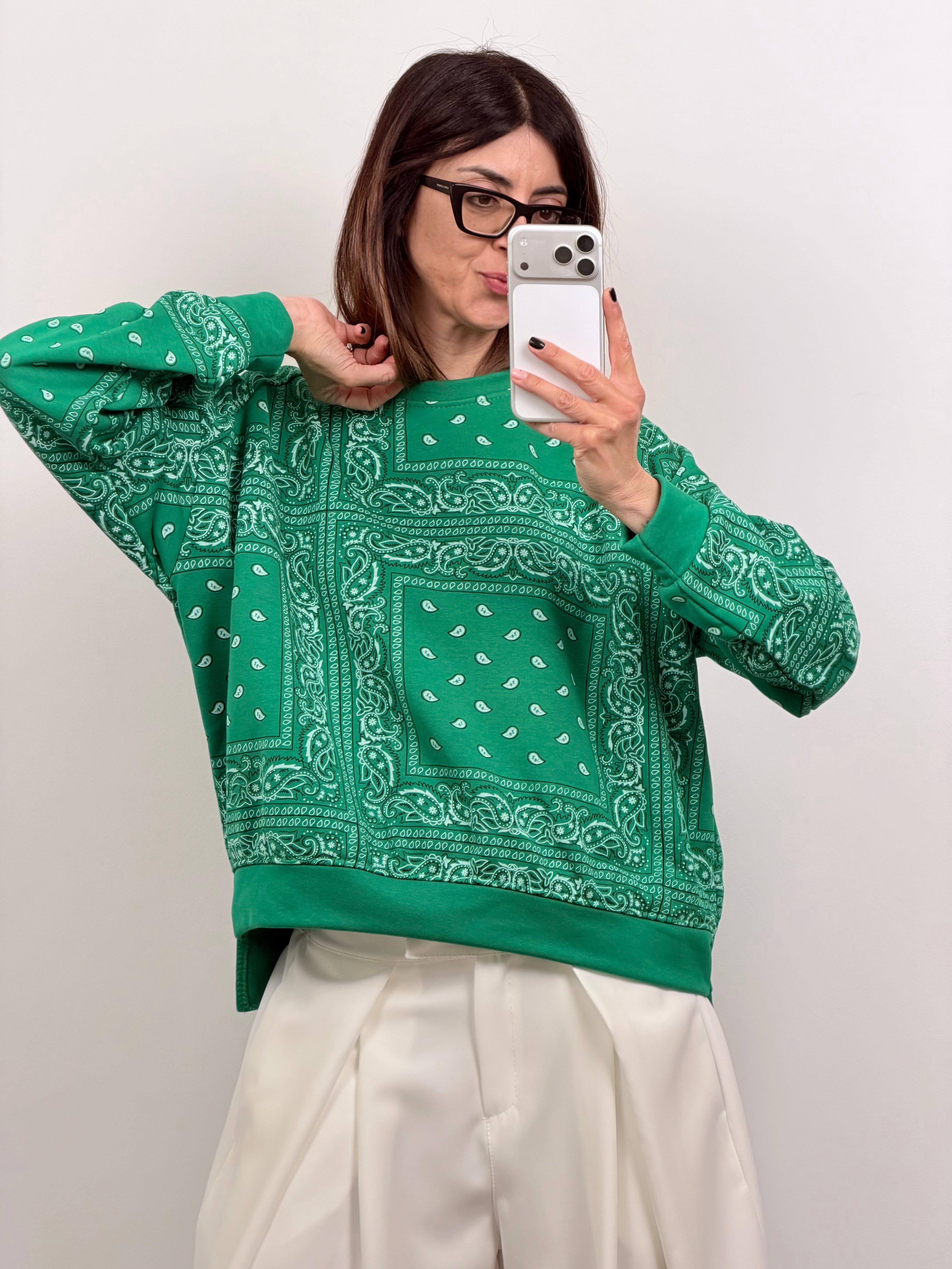 Felpa Paisley verde