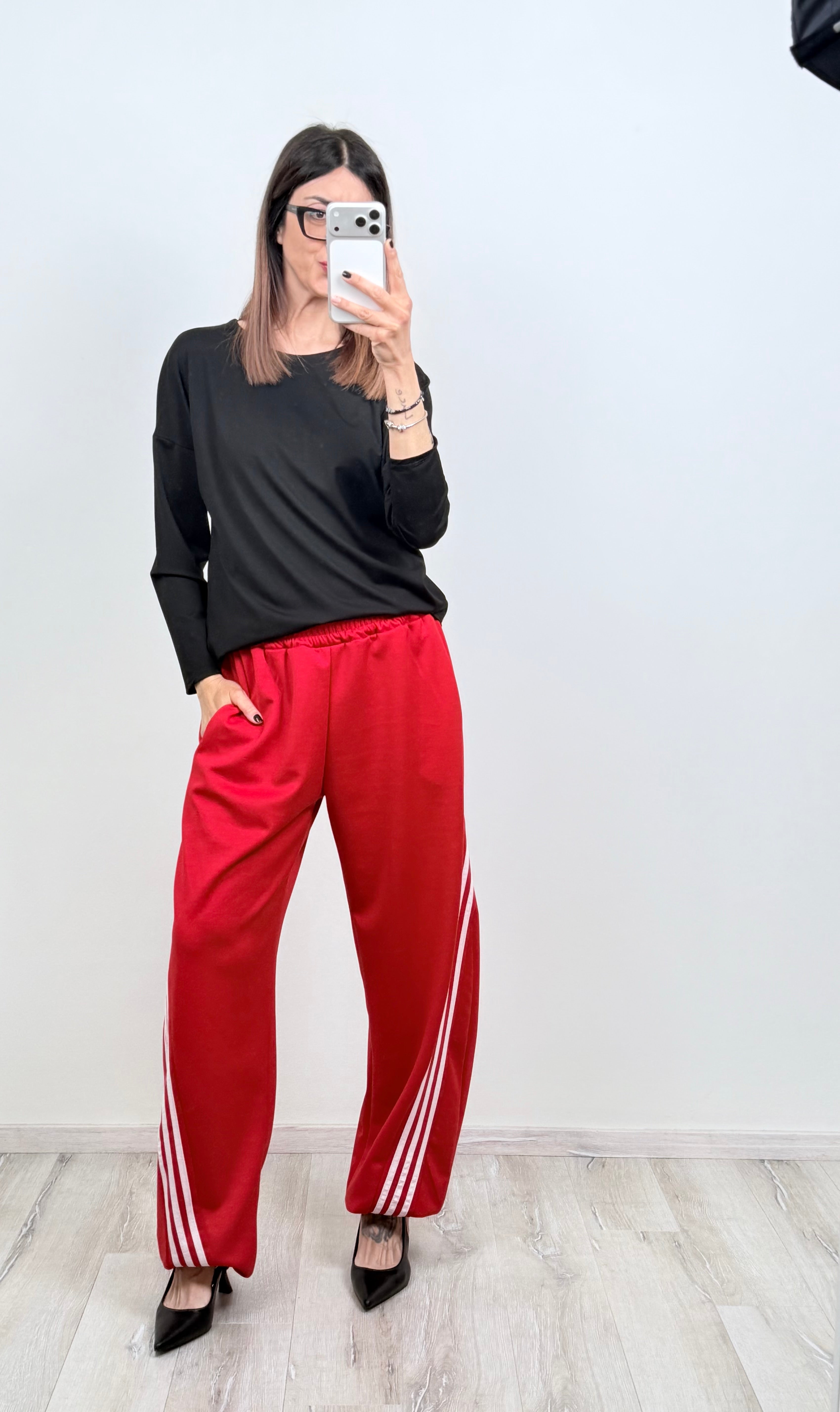 T-shirt Capri manica lunga nera