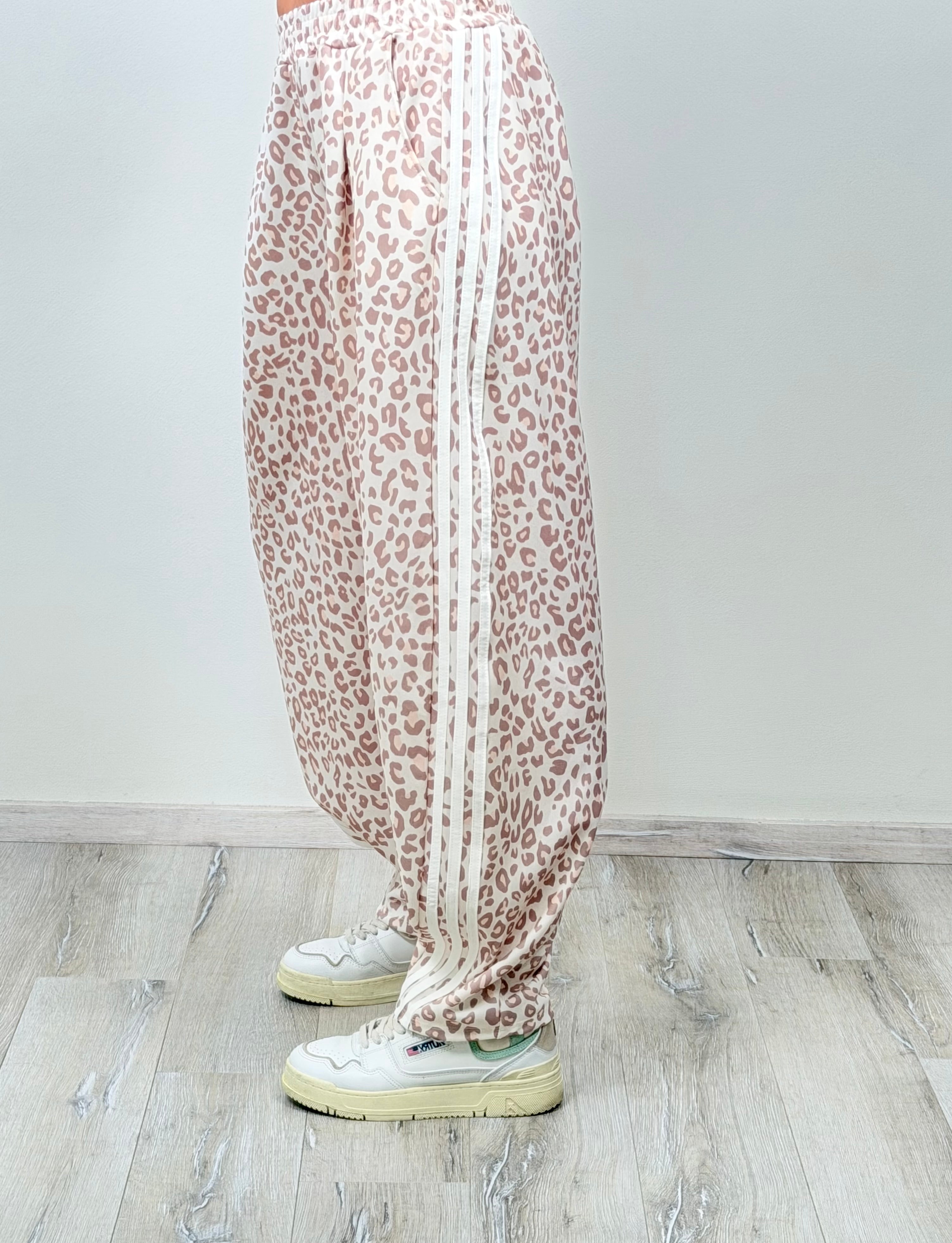 Panta Breaking senza molla macu beige riga bianca