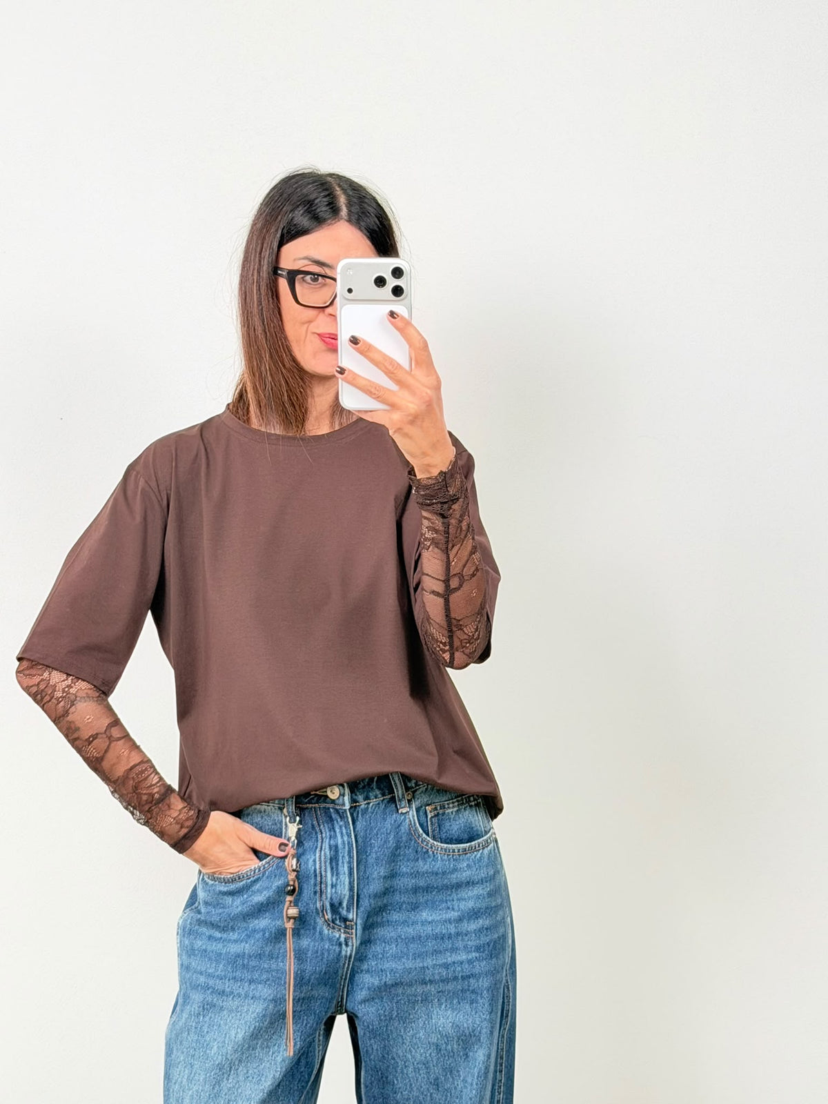 T-shirt new Lace (blu ciocco bianco nero in preordine con spedizione da 23 ottobre)