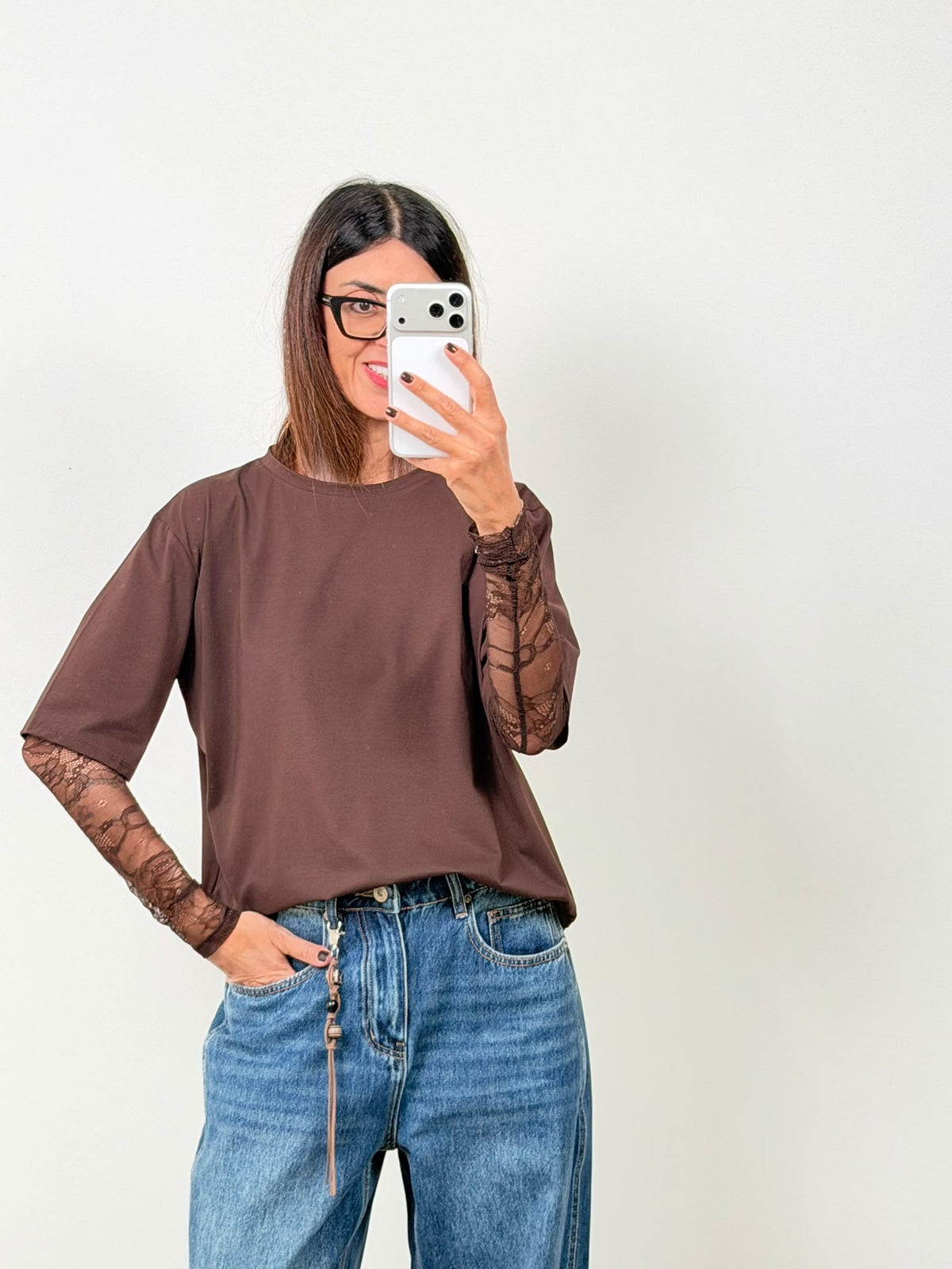 T-shirt new Lace (blu ciocco bianco nero in preordine con spedizione da 23 ottobre)