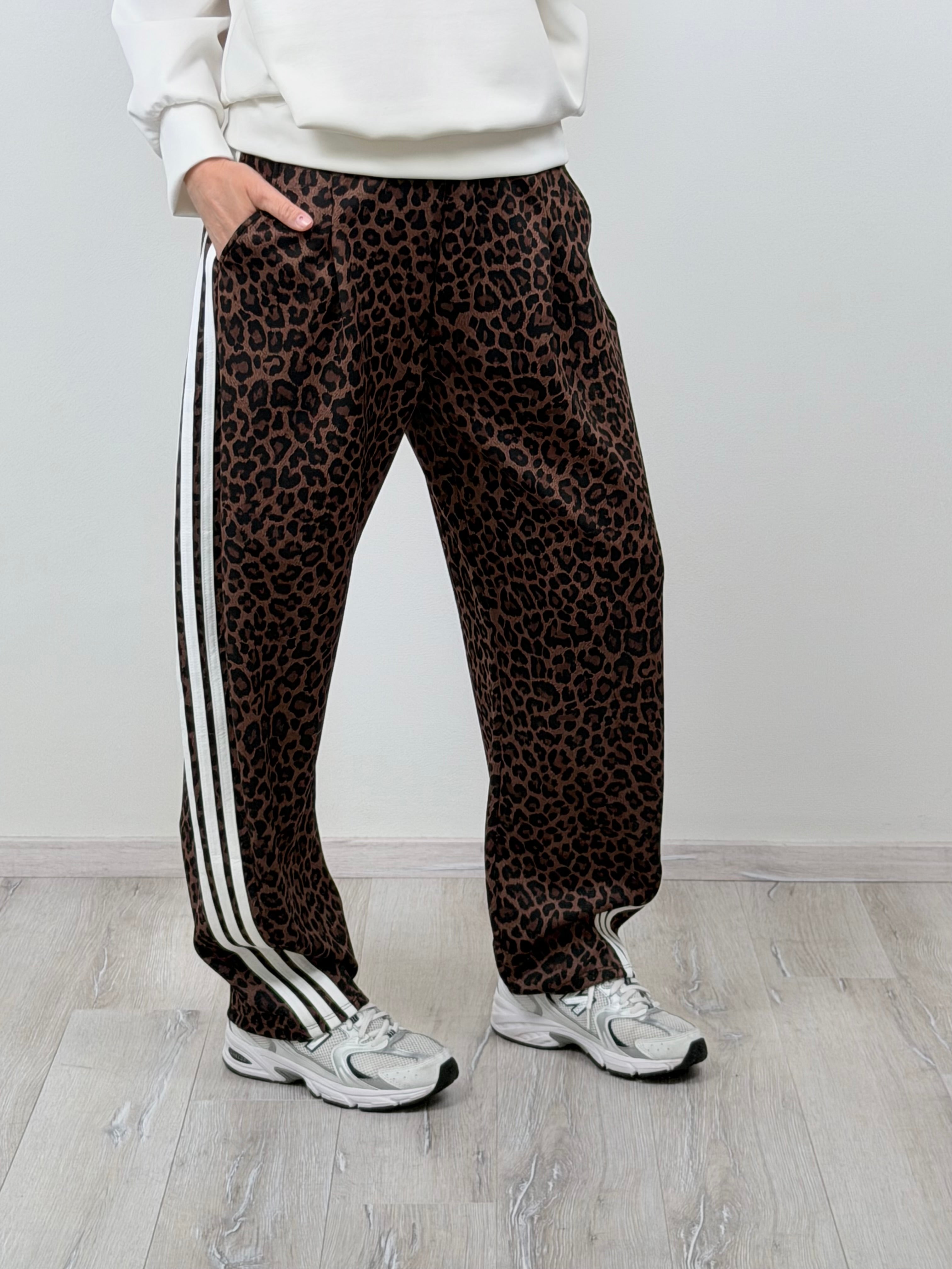 Panta Breaking senza molla macu marrone riga bianca