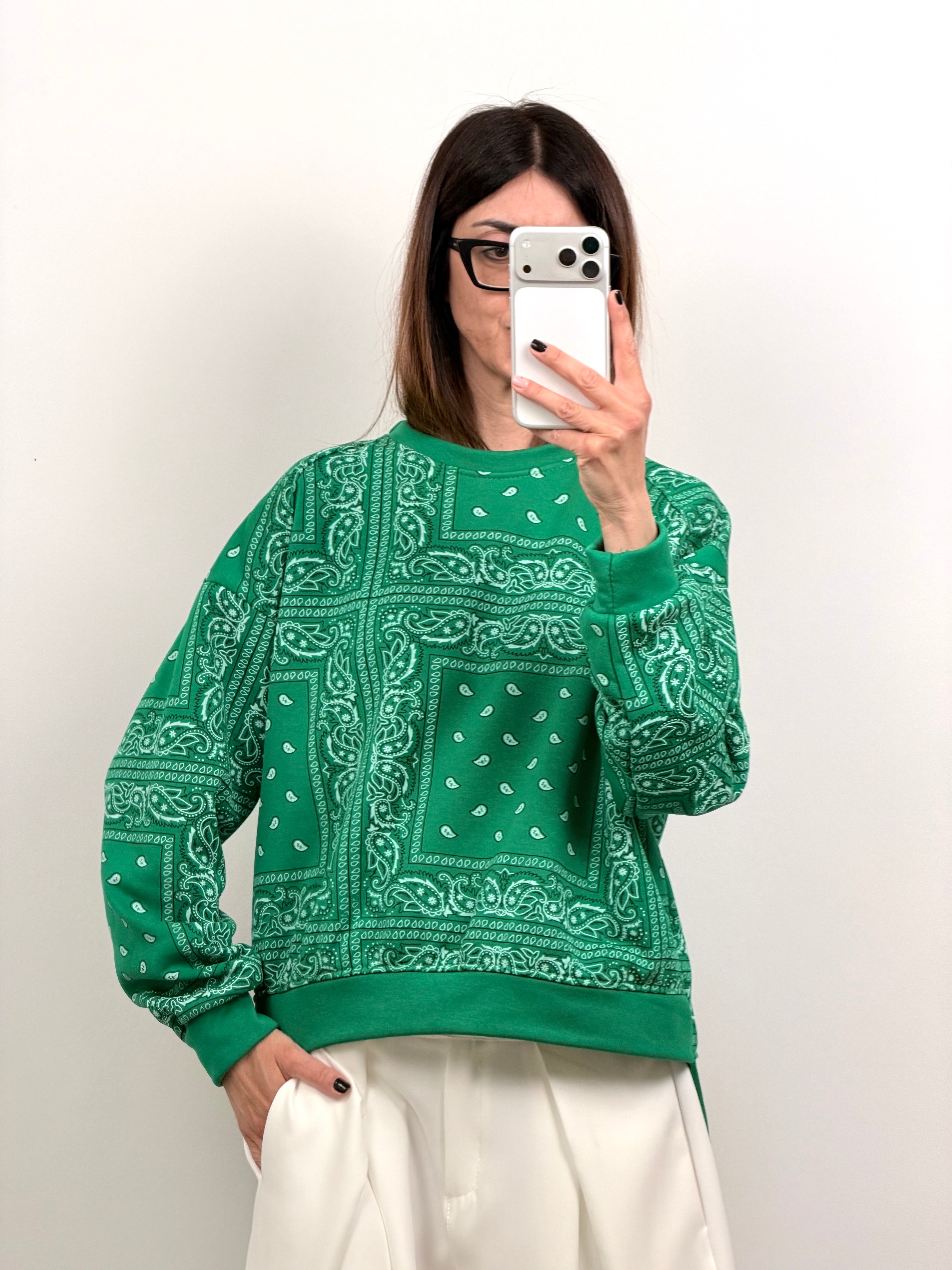Felpa Paisley verde