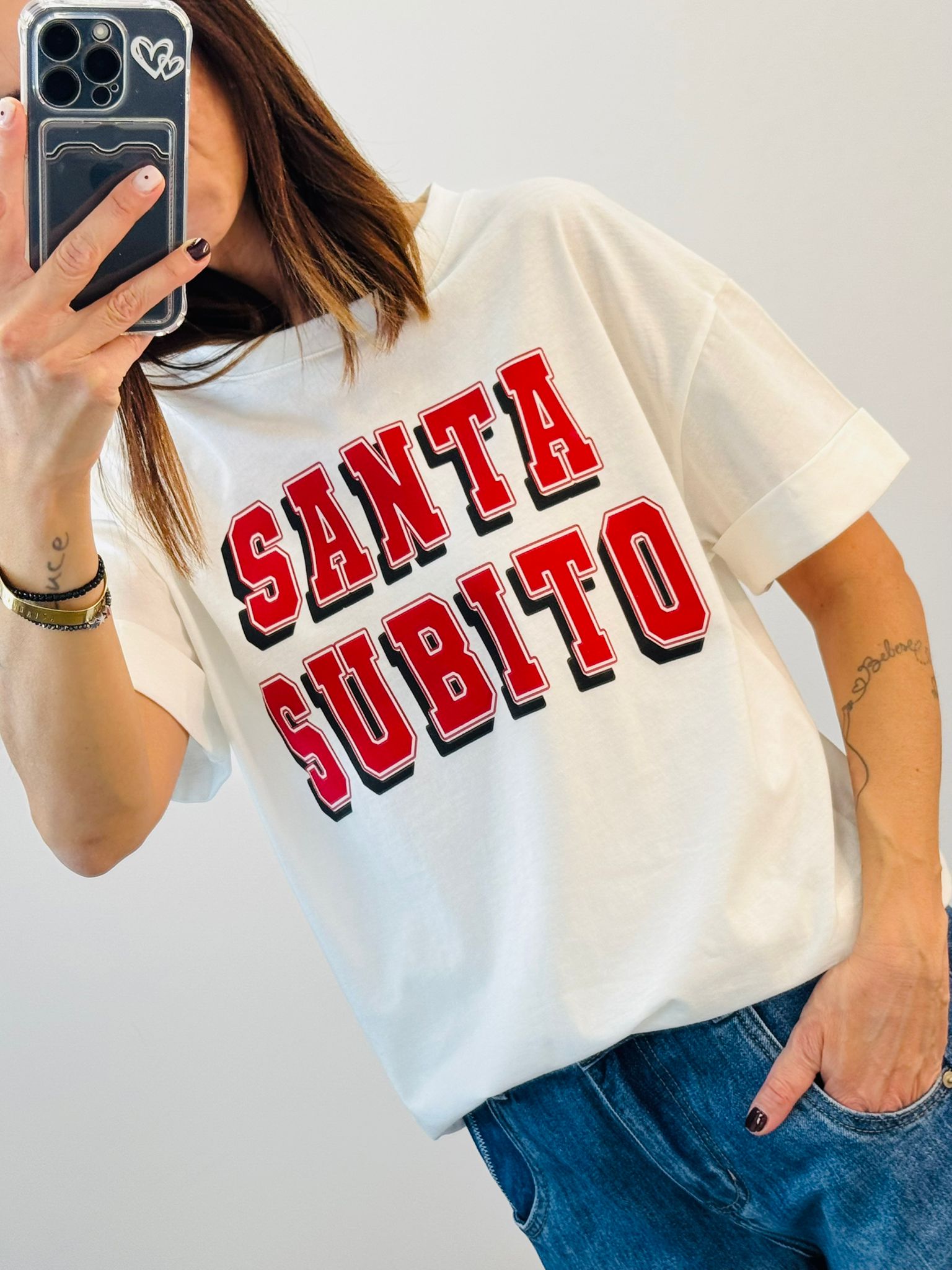 T-shirt Santa subito bianco