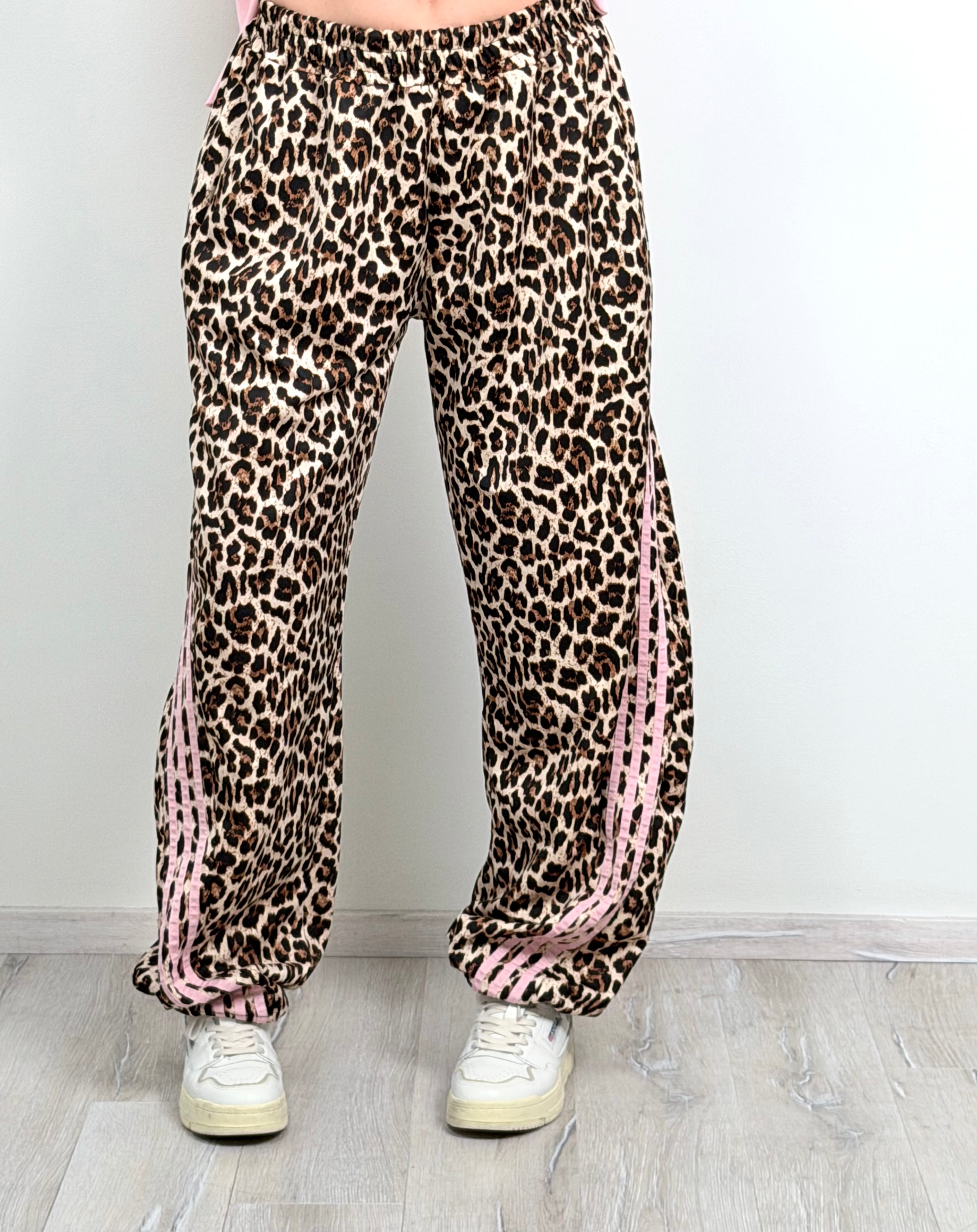 Panta Hip Hop con molla macu riga rosa