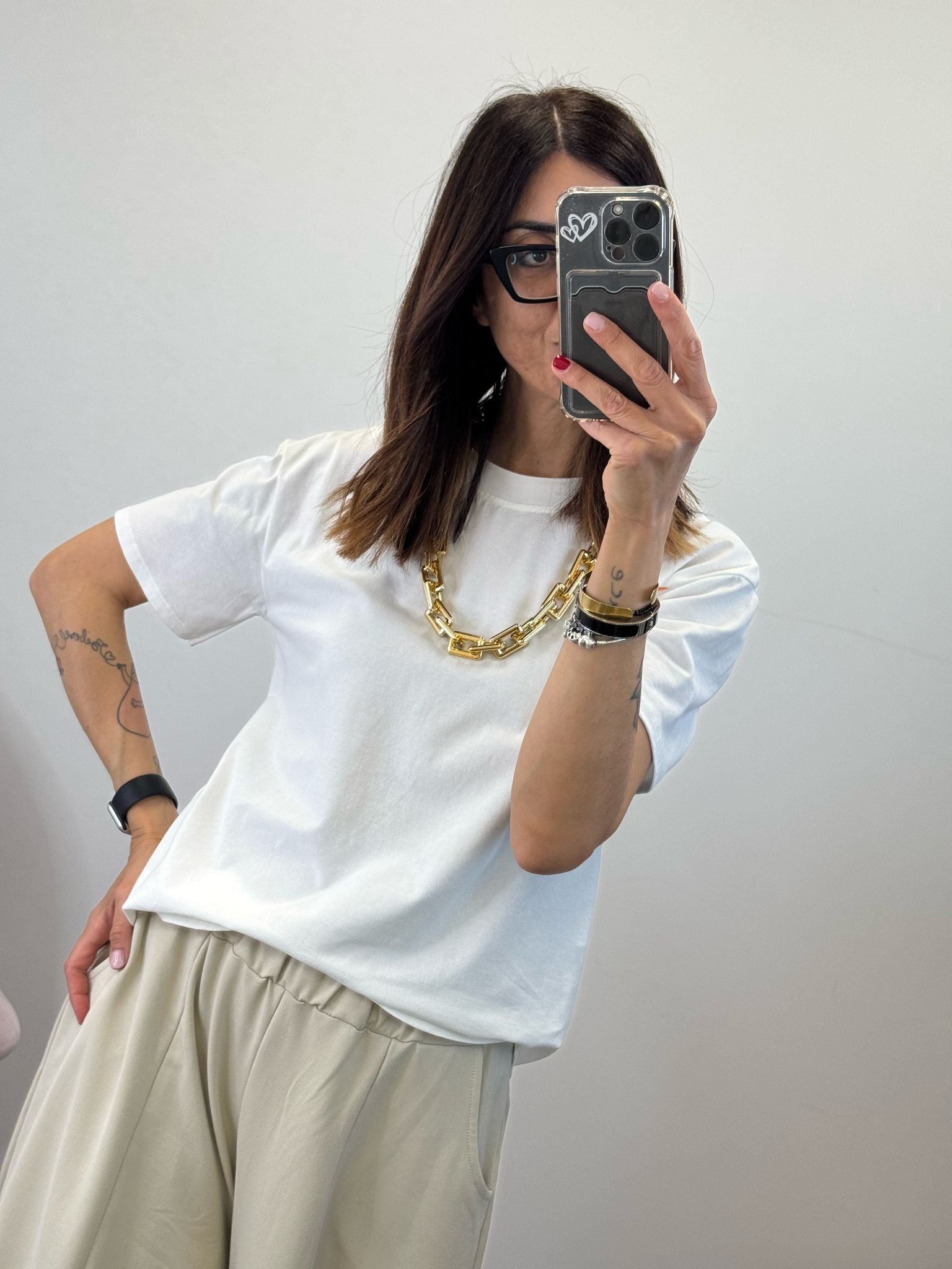 T-SHIRT CHAIN con collana catena in dotazione