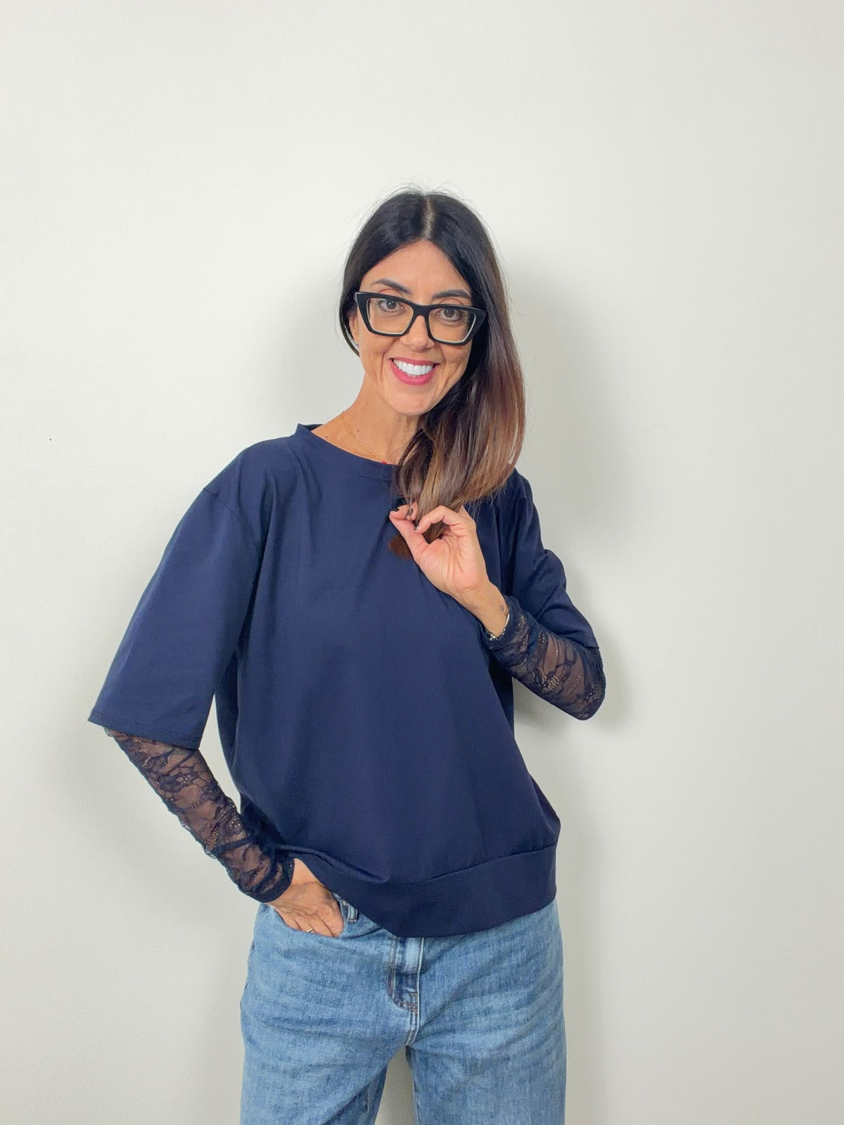 T-shirt new Lace (blu ciocco bianco nero in preordine con spedizione da 23 ottobre)