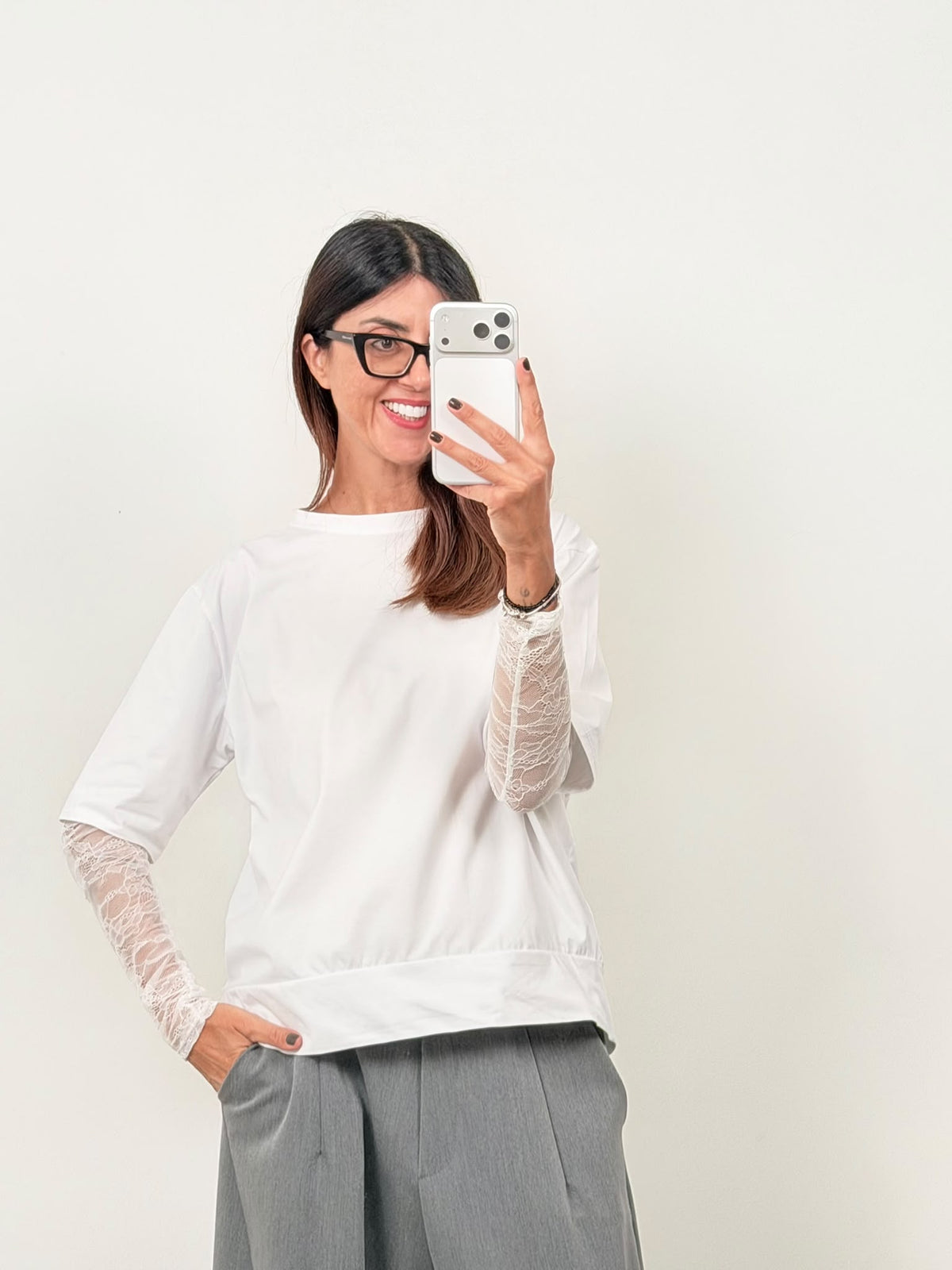 T-shirt new Lace (blu ciocco bianco nero in preordine con spedizione da 23 ottobre)