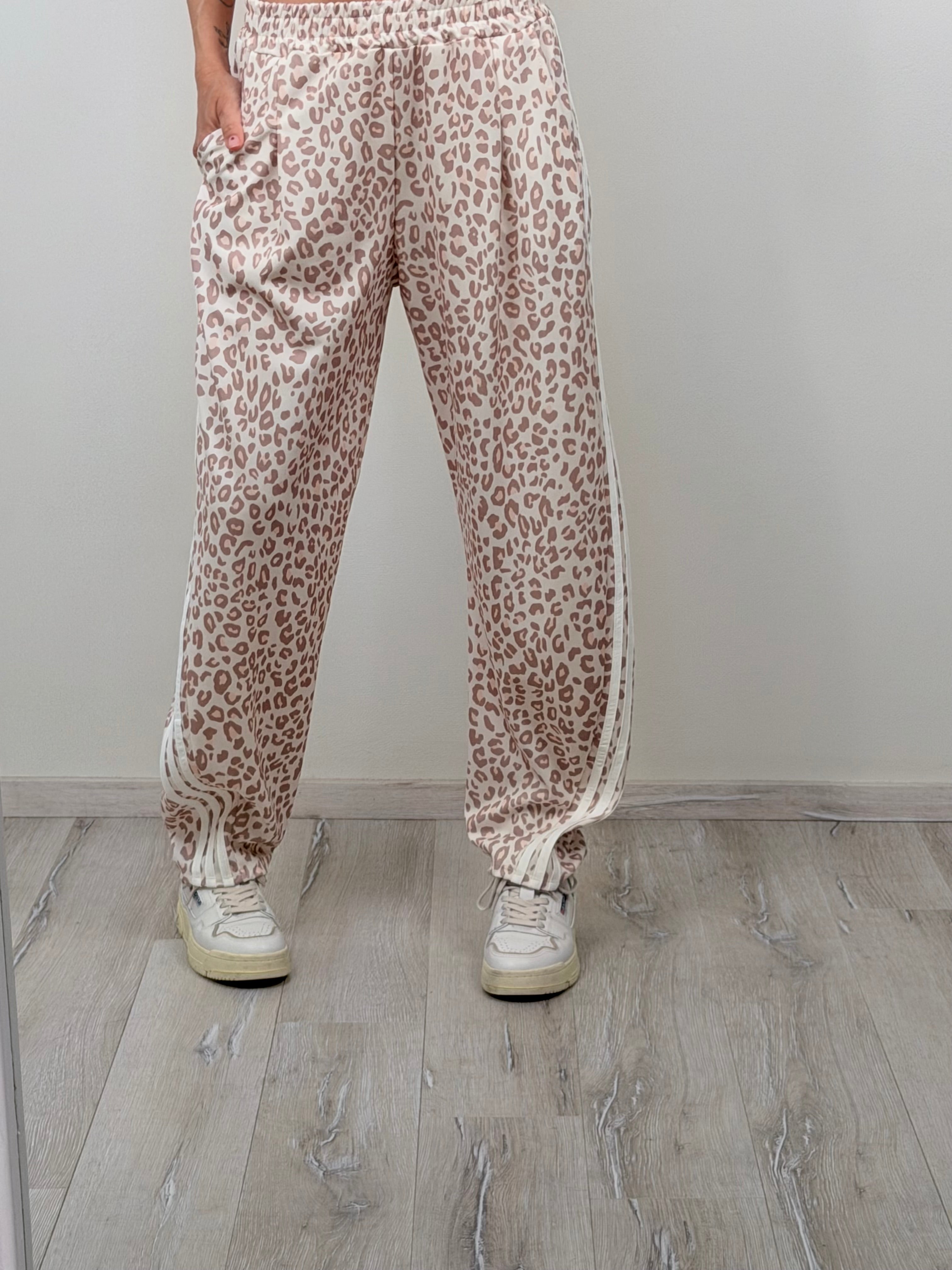 Panta Breaking senza molla macu beige riga bianca