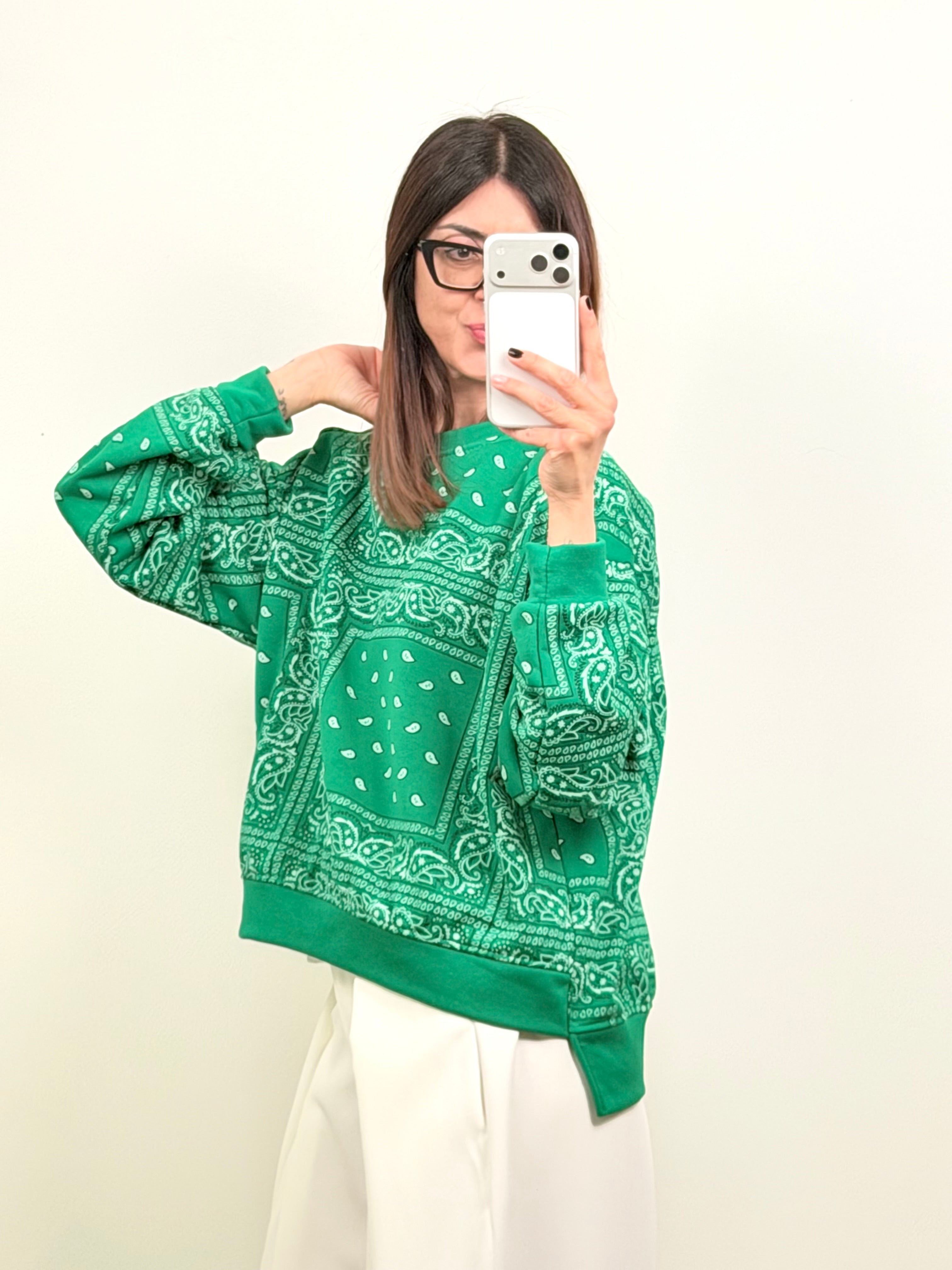 Felpa Paisley verde