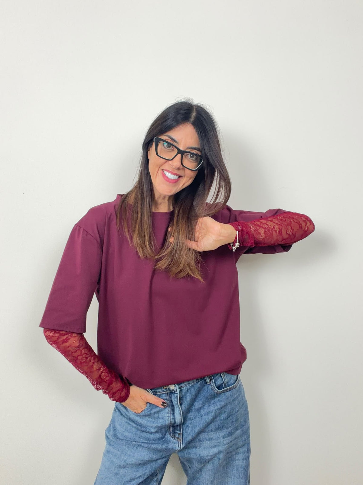 T-shirt new Lace (blu ciocco bianco nero in preordine con spedizione da 23 ottobre)