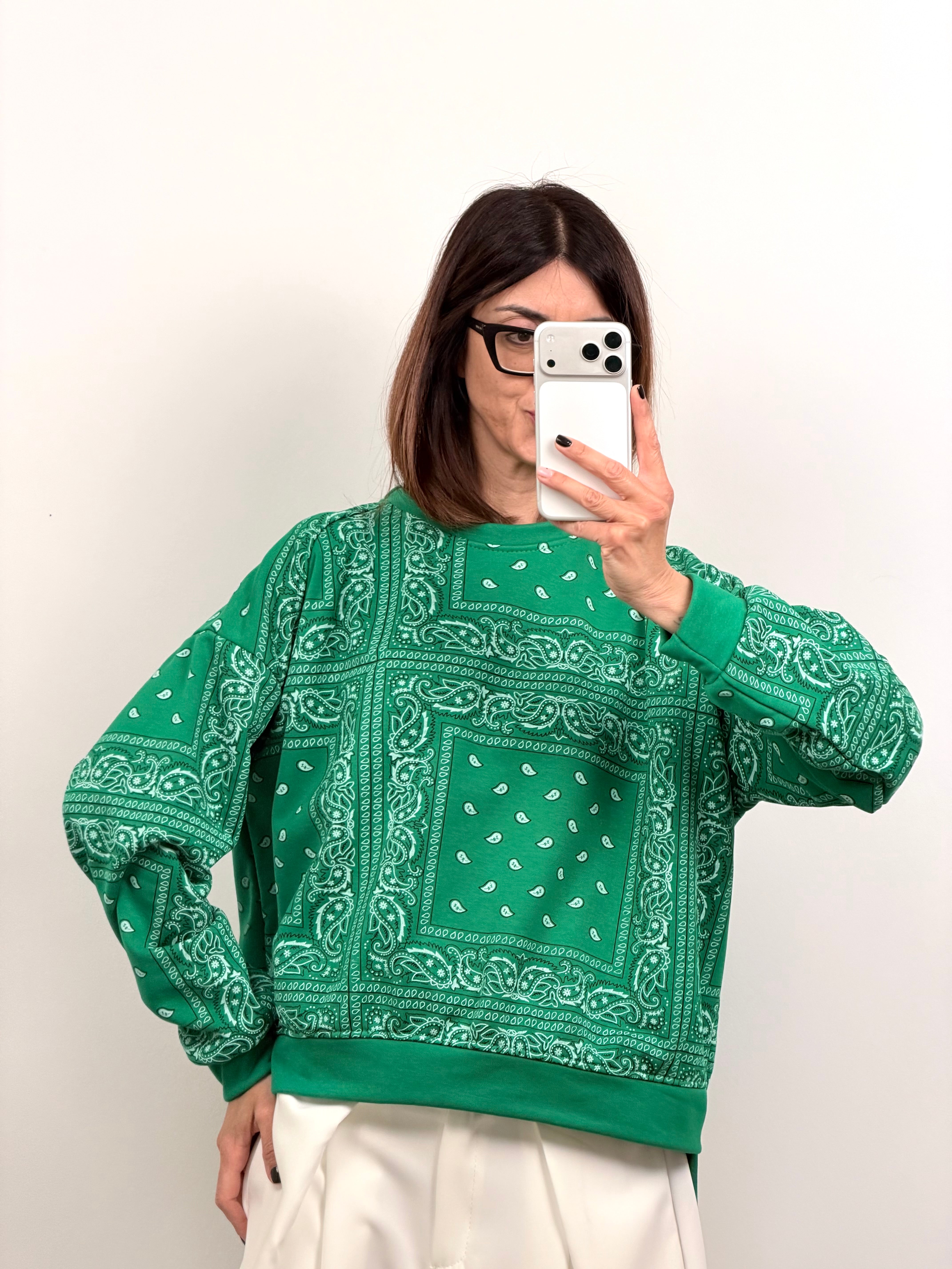 Felpa Paisley verde