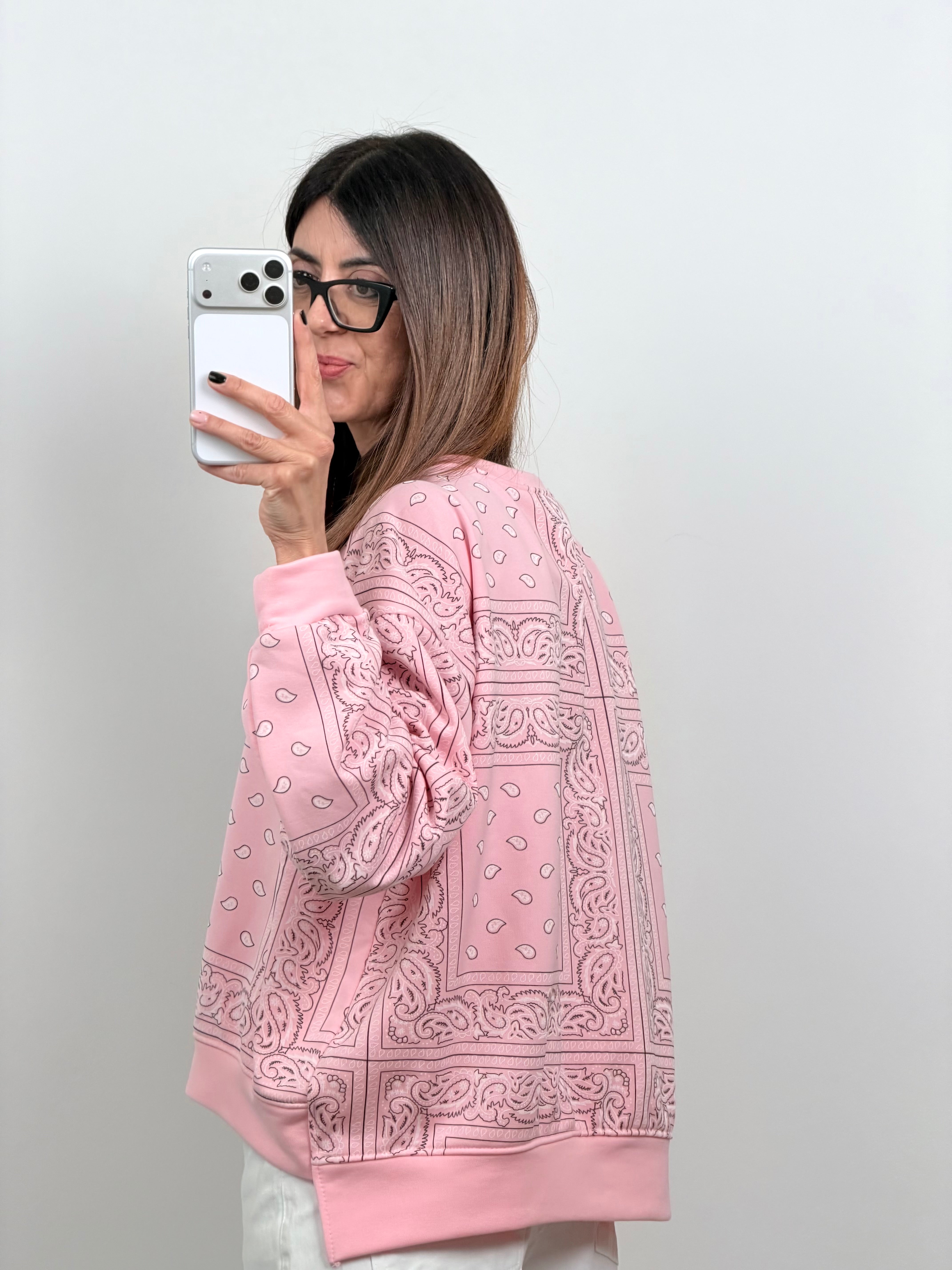 Felpa Paisley rosa