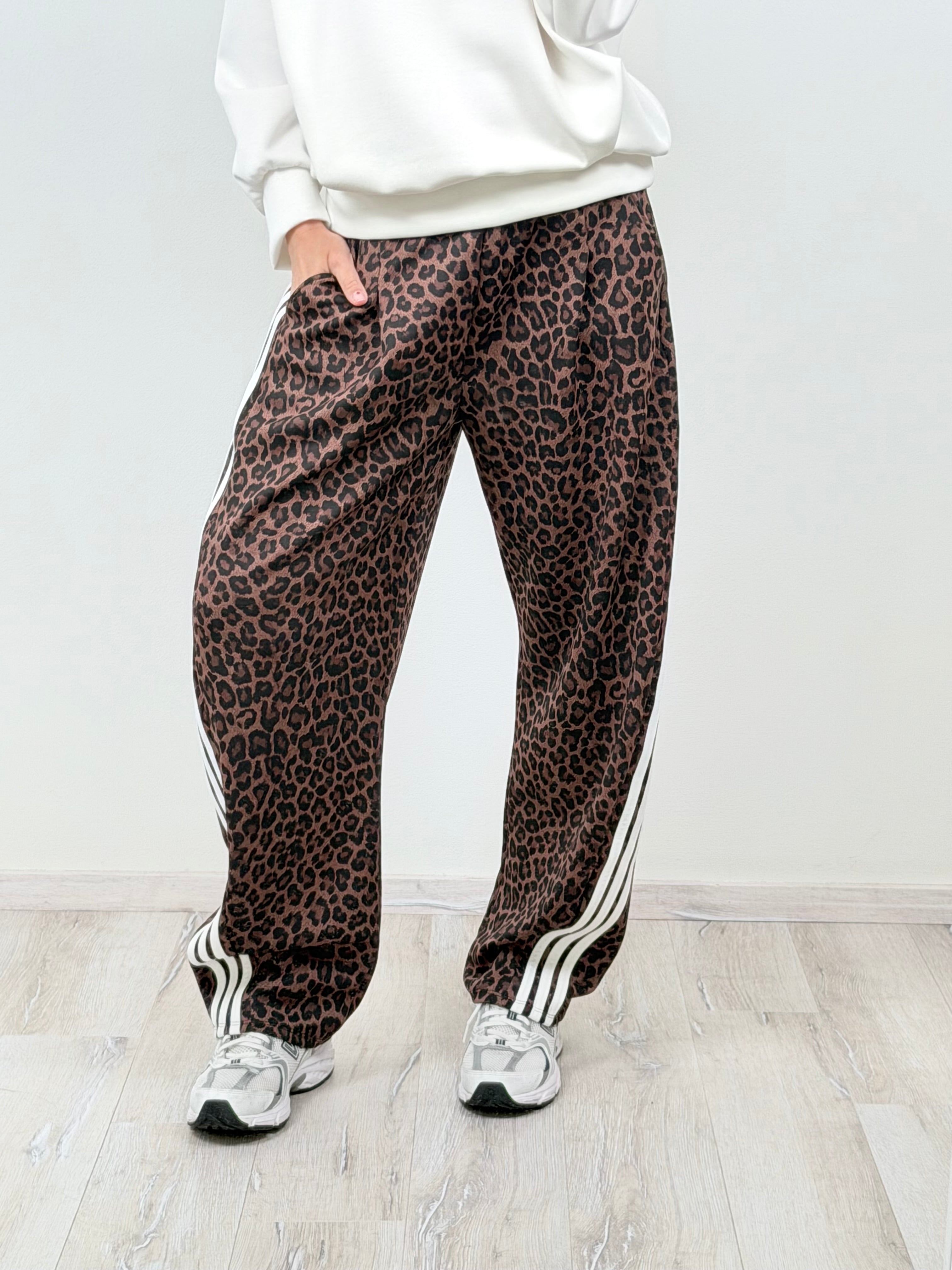 Panta Breaking senza molla macu marrone riga bianca