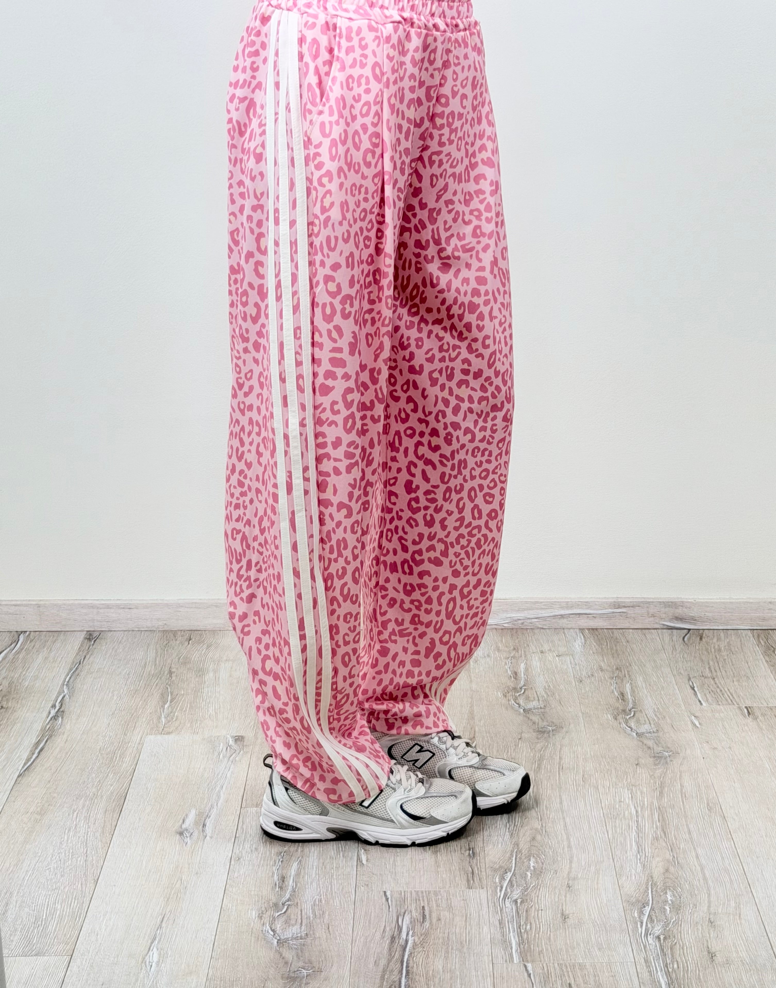 Panta Breaking senza molla macu rosa riga bianca