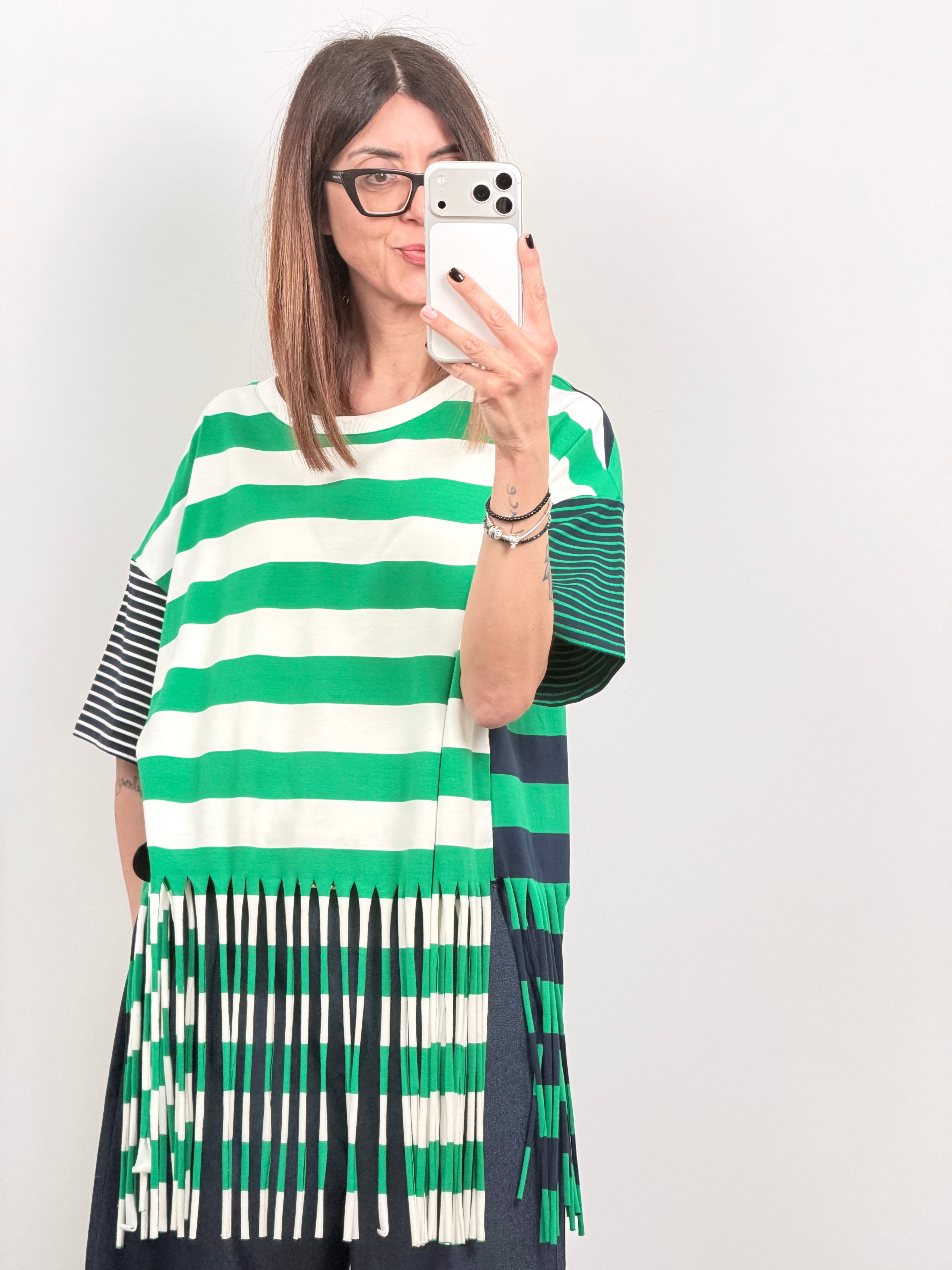 T-shirt frangia stripes