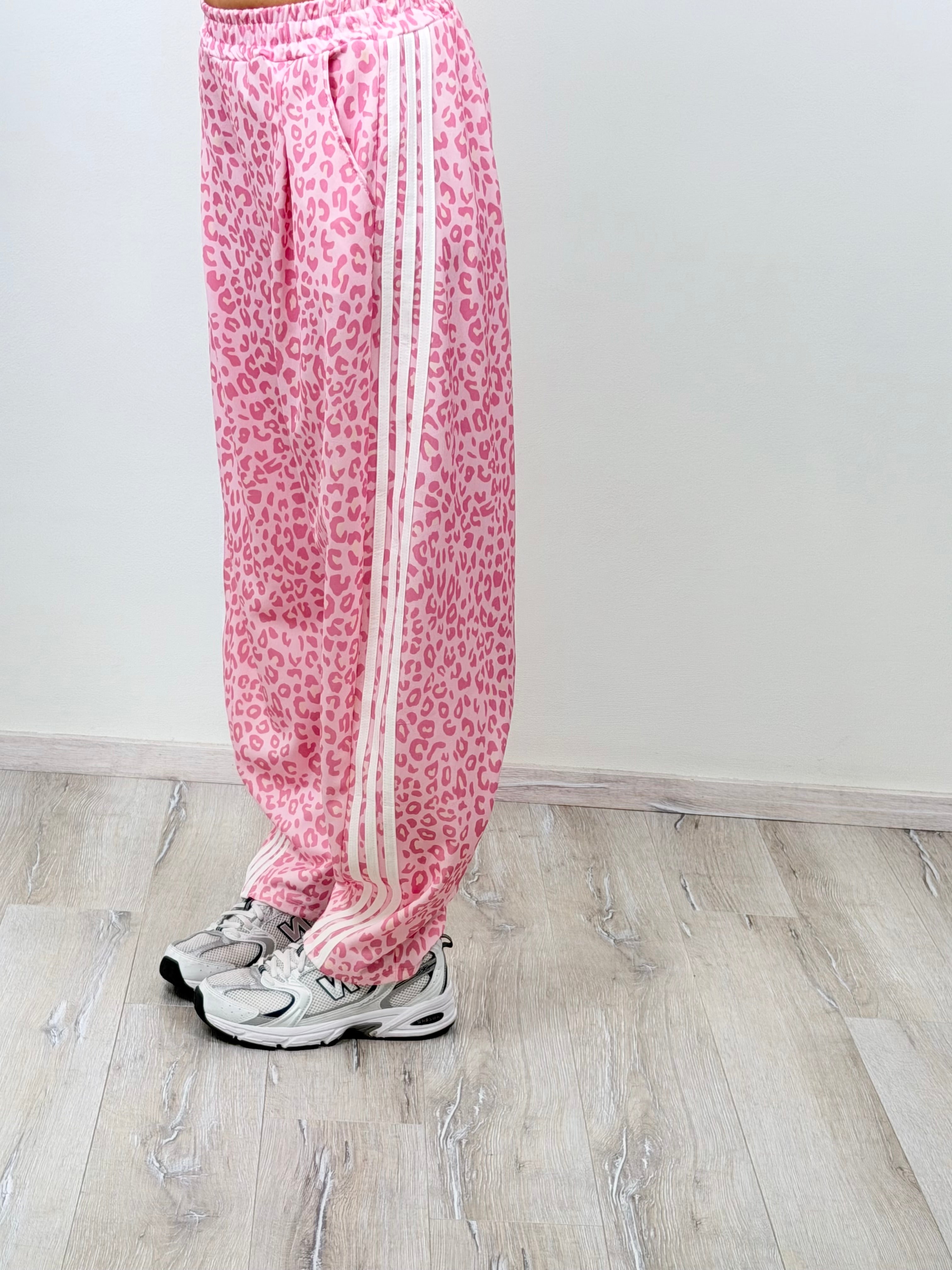 Panta Breaking senza molla macu rosa riga bianca