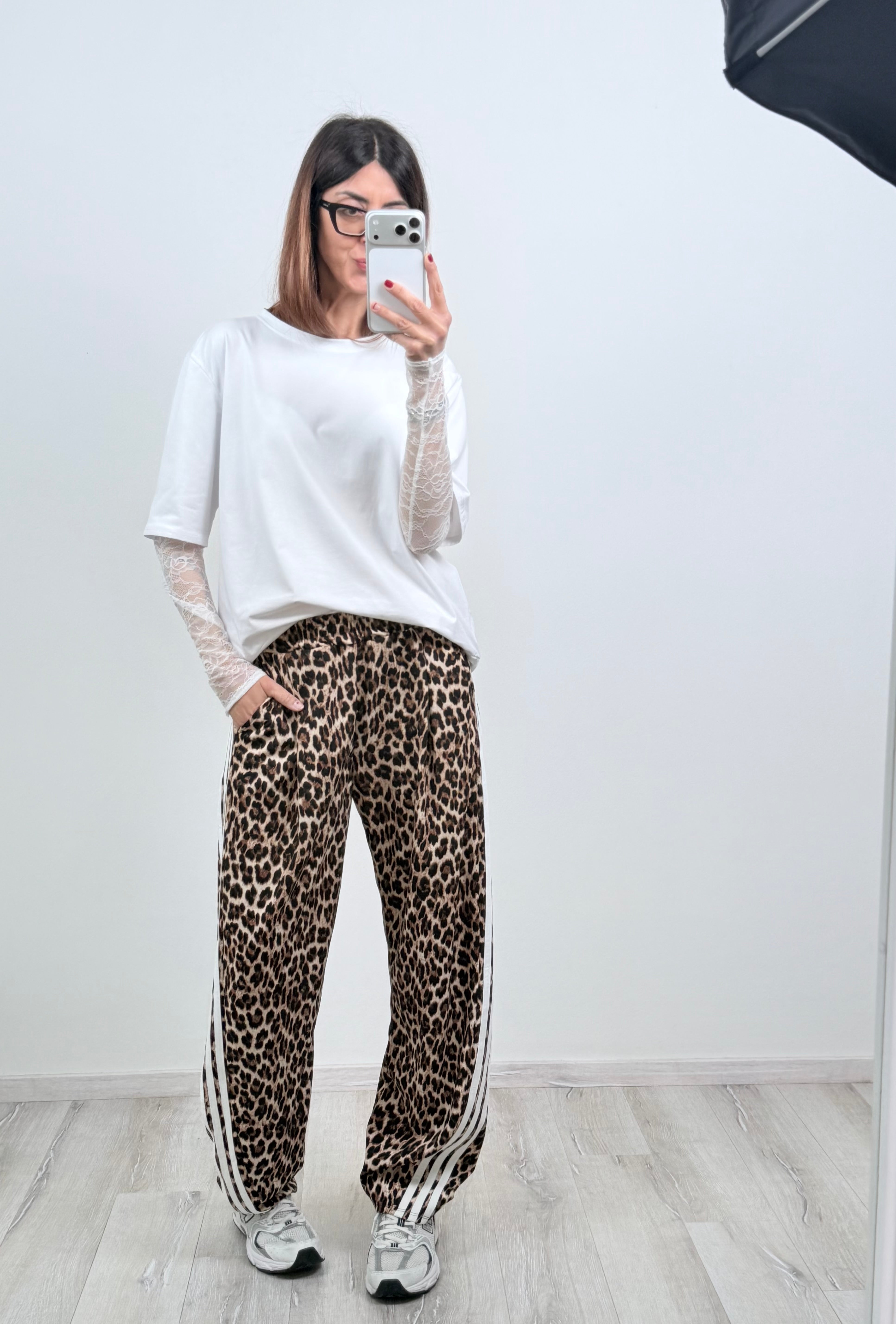 Panta Breaking senza molla macu riga bianca