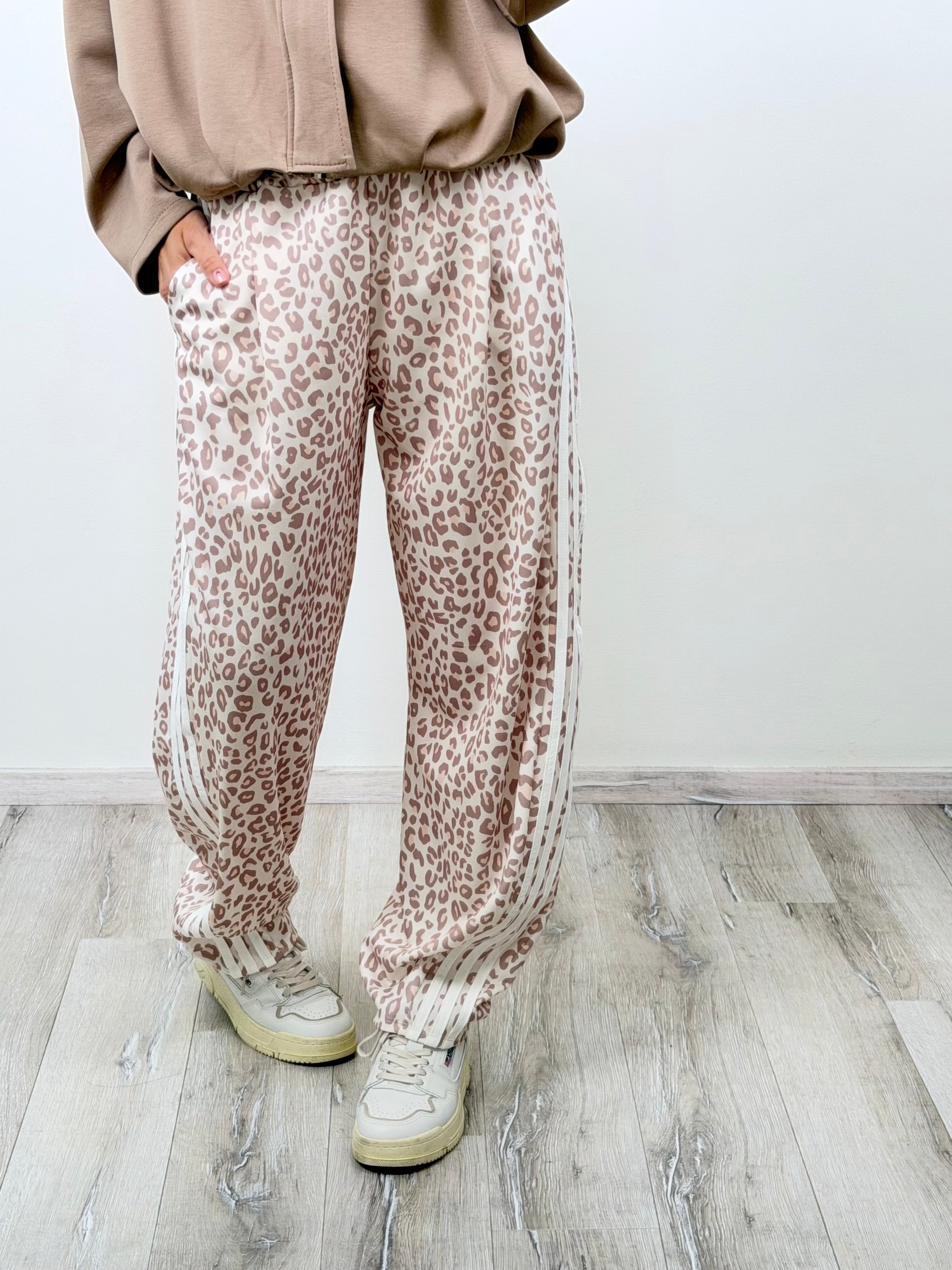 Panta Breaking senza molla macu beige riga bianca