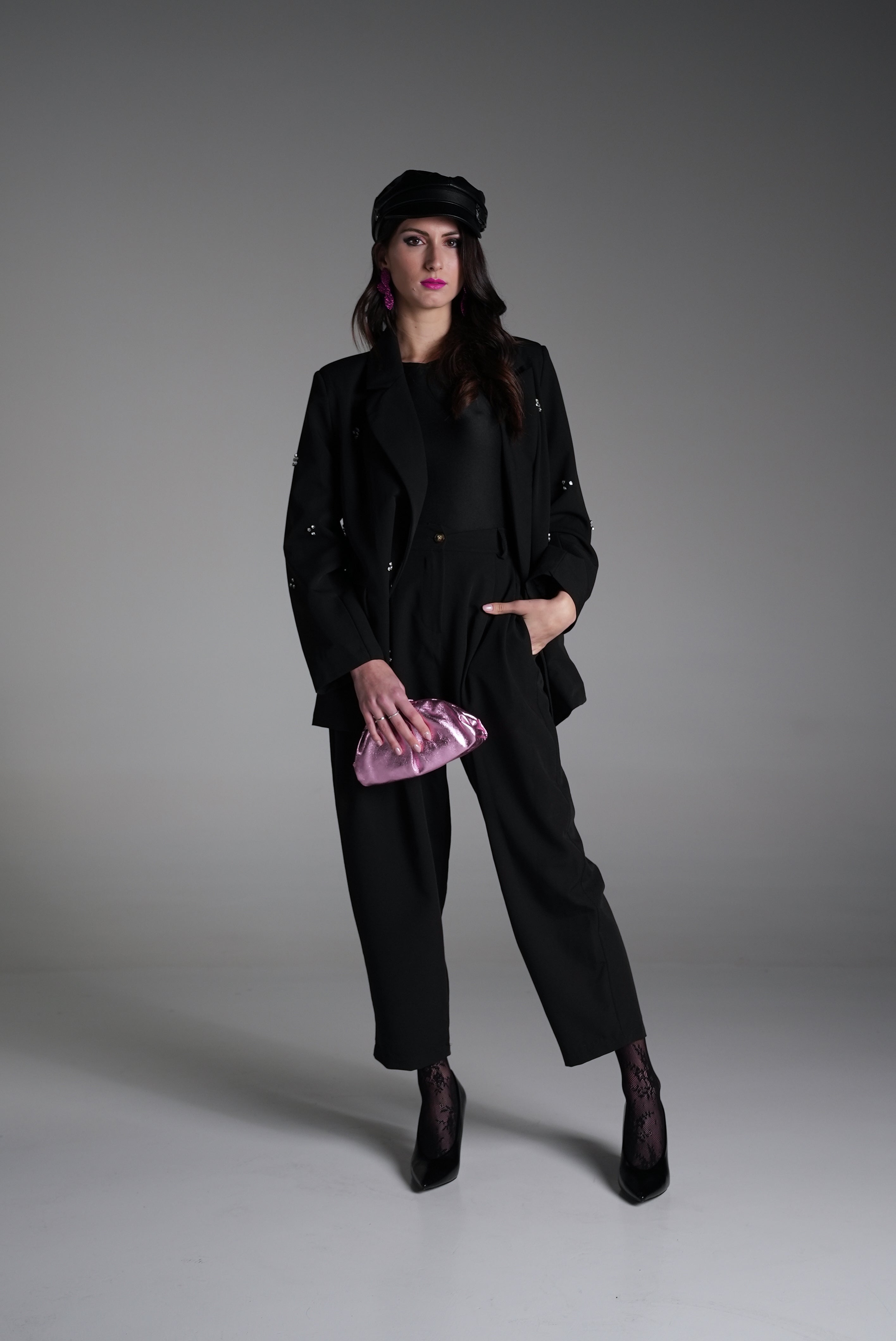 Mini Clutch rosa in vera pelle