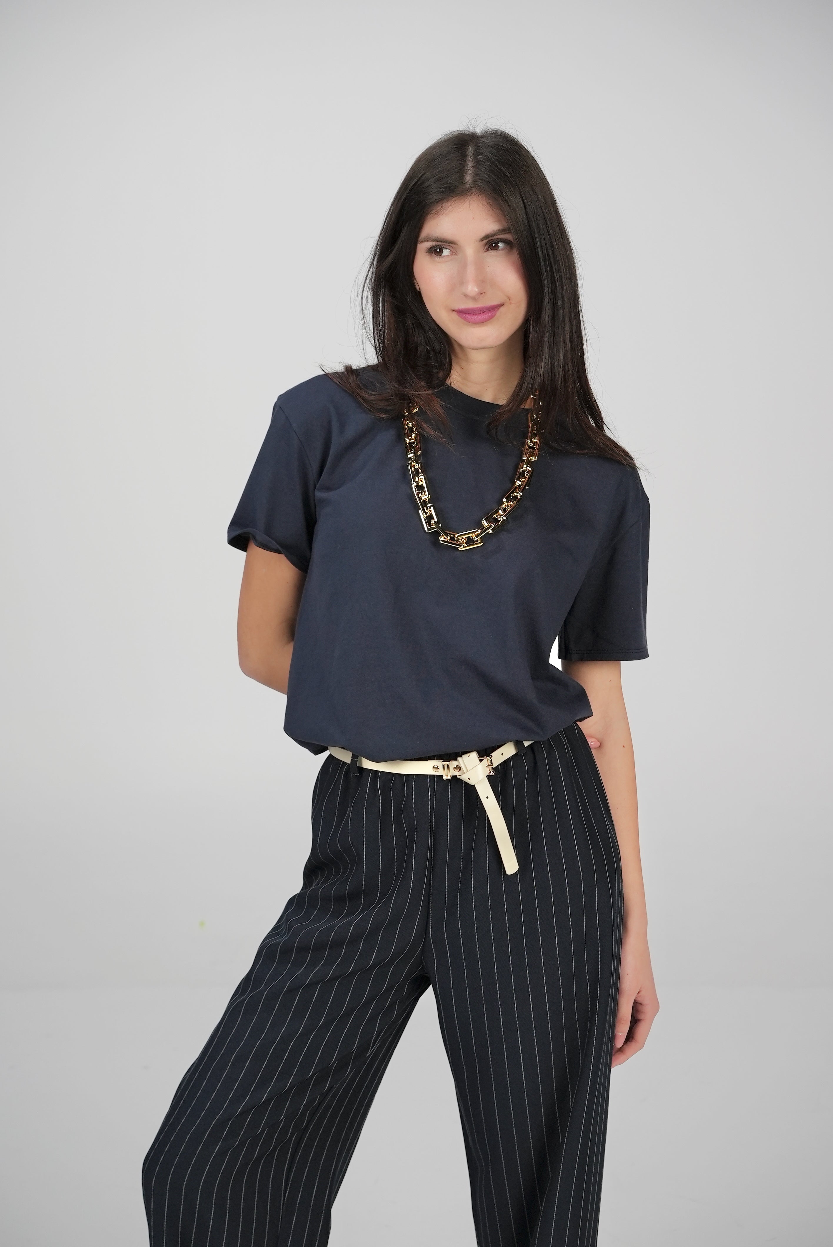 T-SHIRT CHAIN con collana catena in dotazione