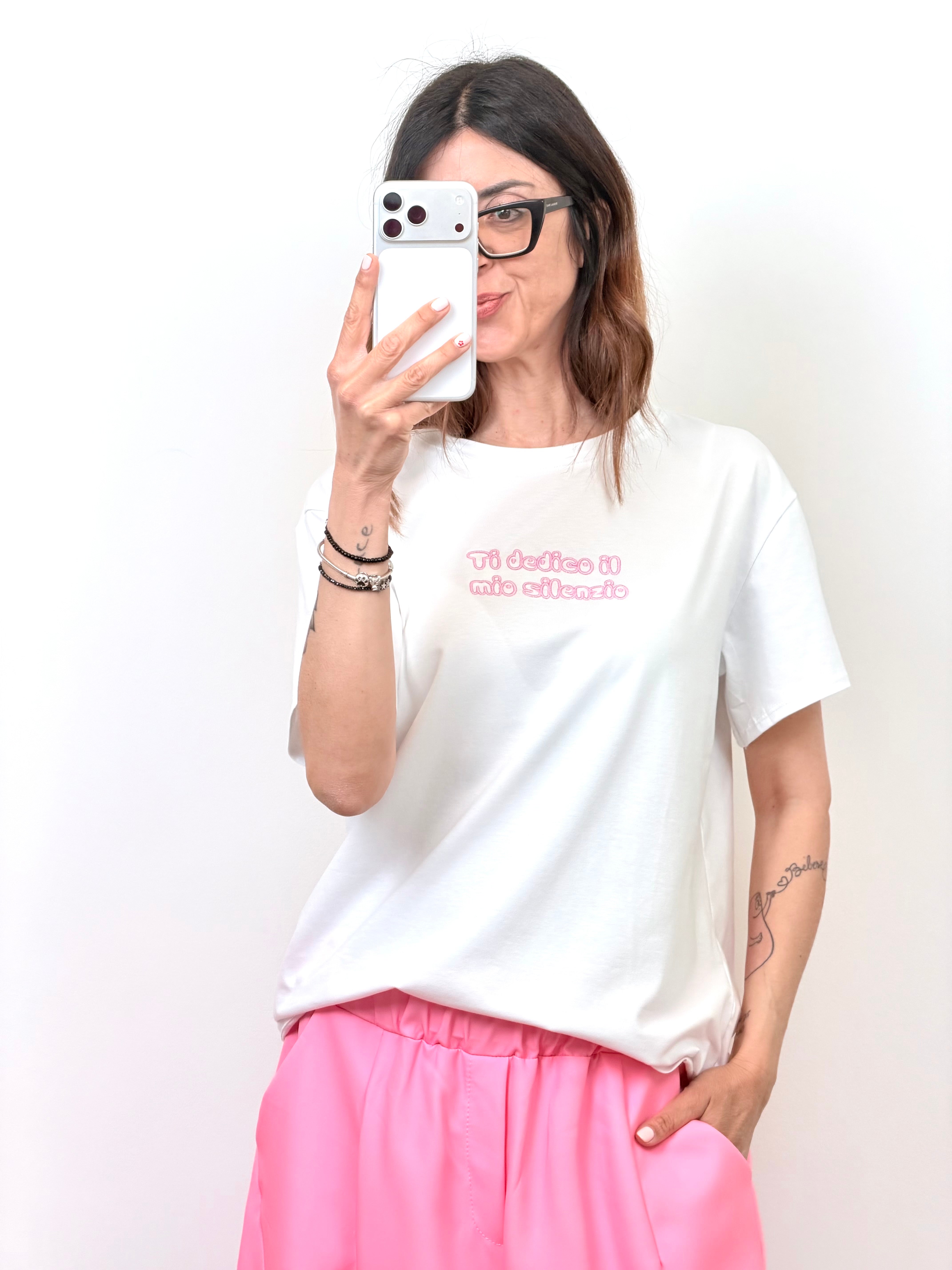T-shirt Ti dedico il mio silenzio rosa