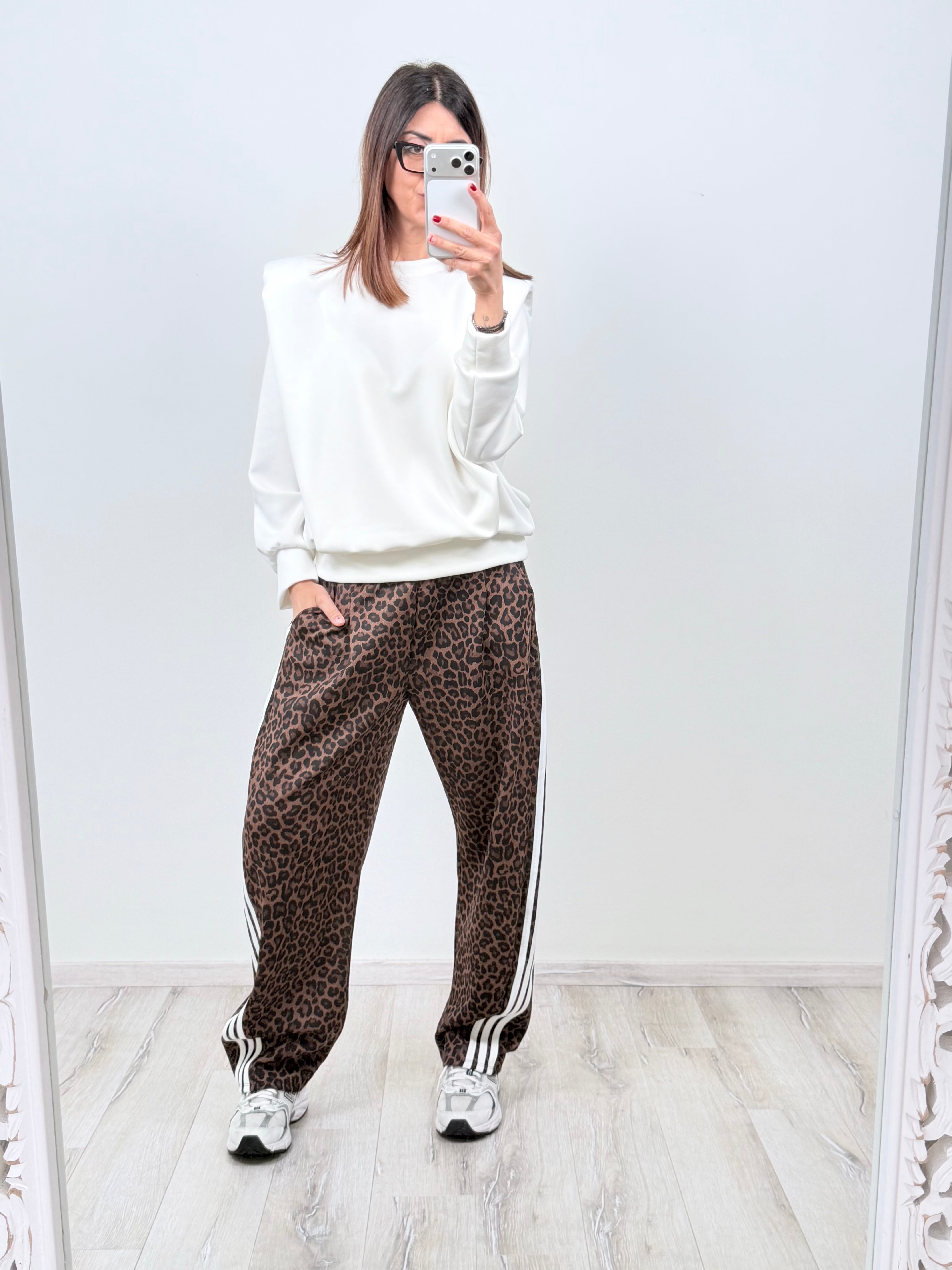 Panta Breaking senza molla macu marrone riga bianca