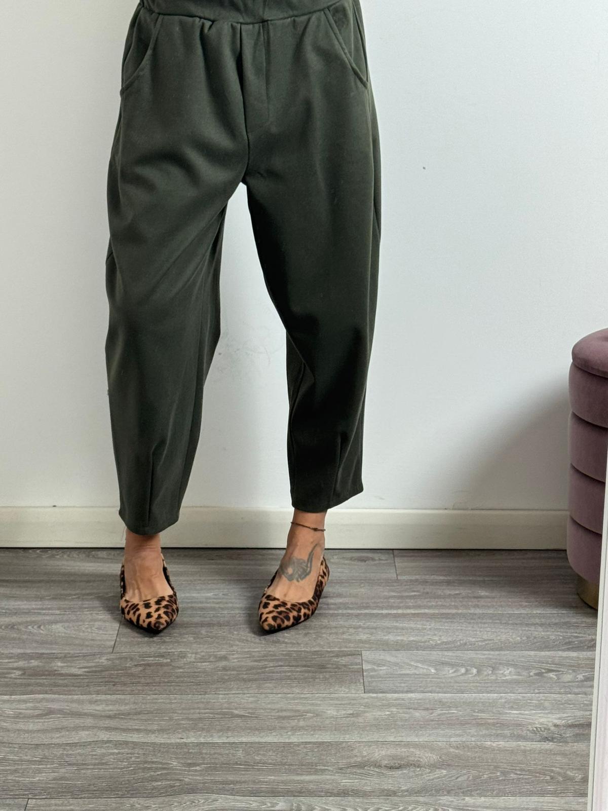 Pantalone Sidari in caldo panno avocado