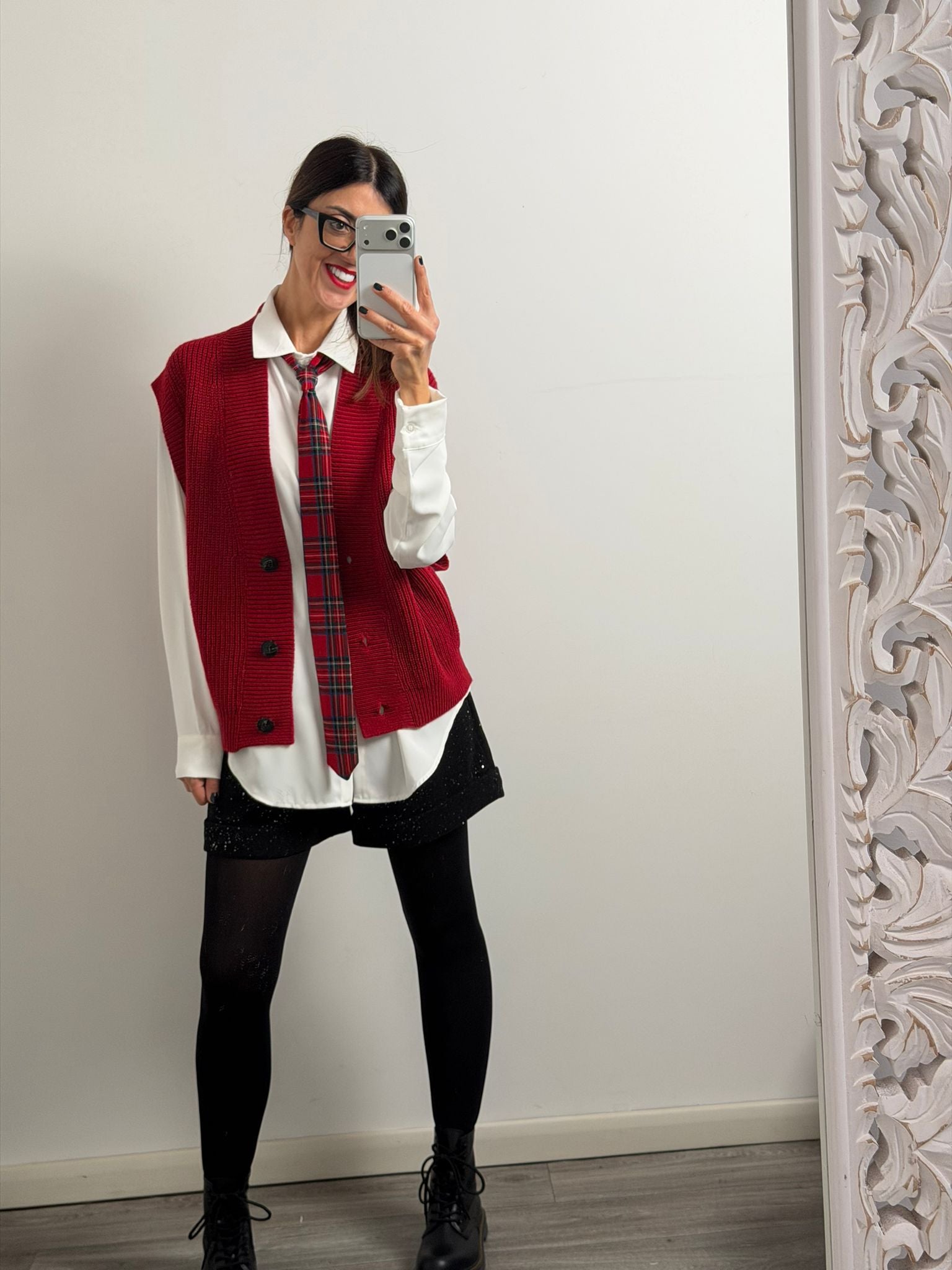 Maxi Gilet Amsterdam rosso by Lumina