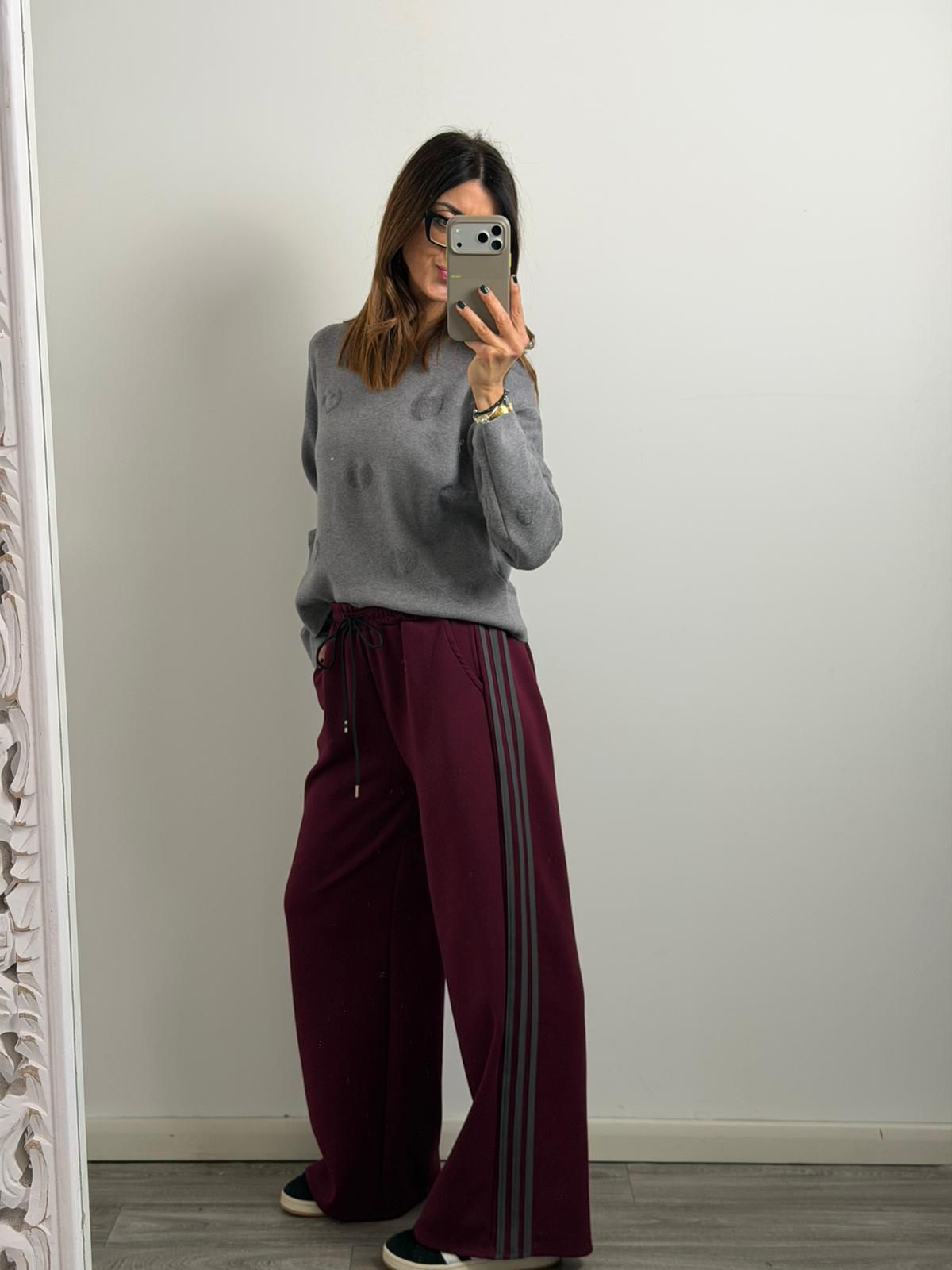 Panta Urban burgundy riga grigio
