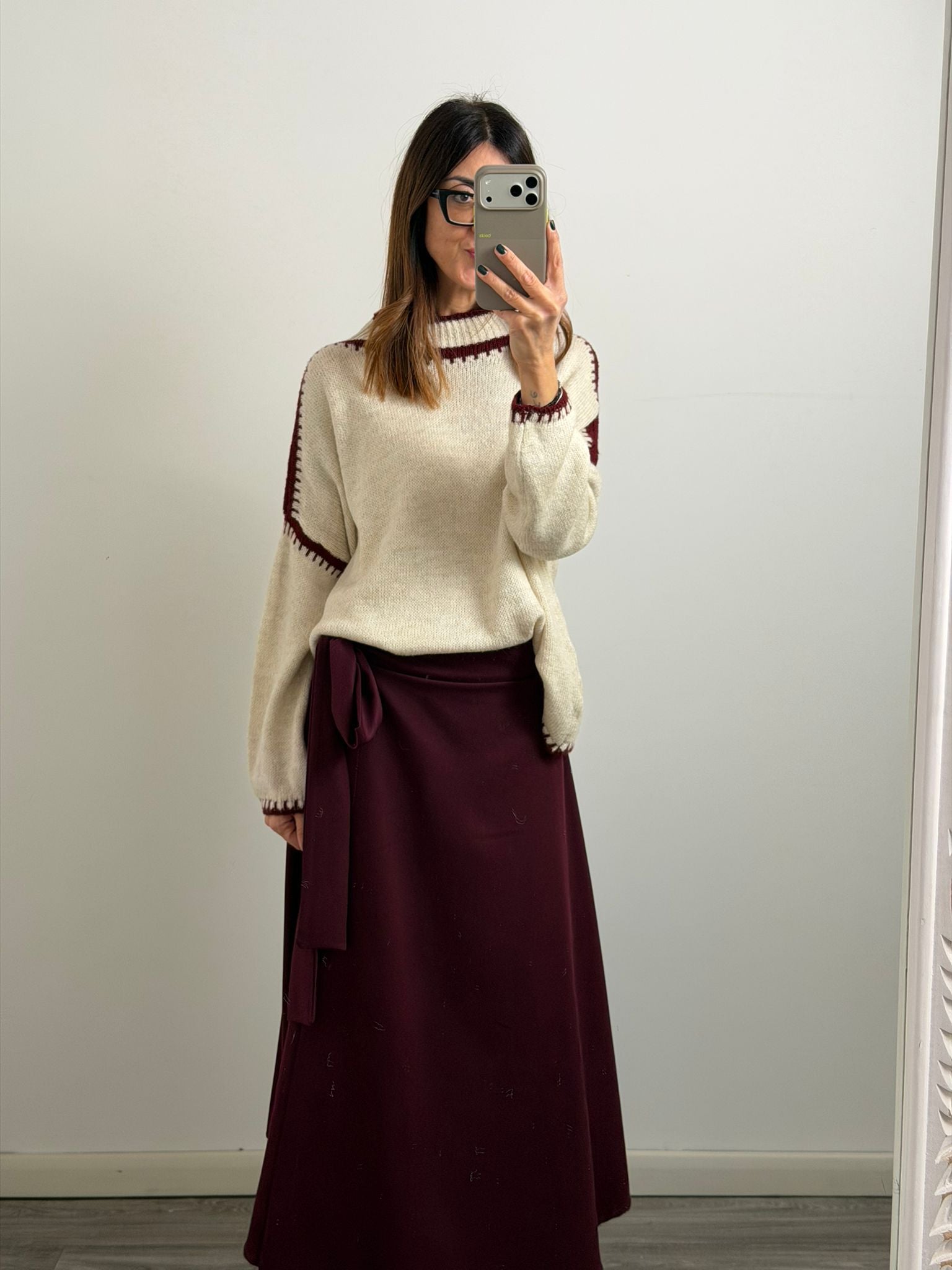 PULL SALISBURGO burro/burgundy