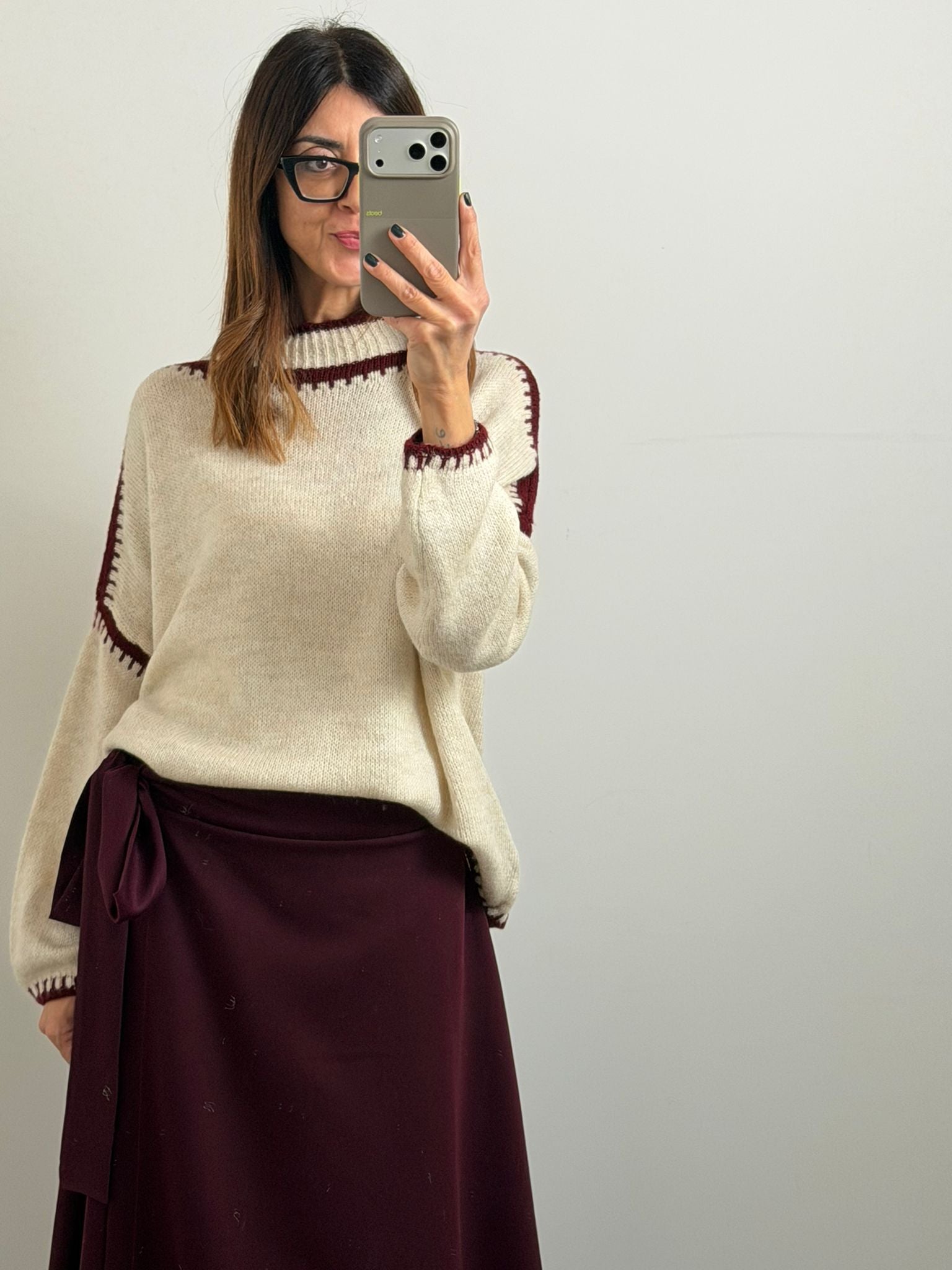 PULL SALISBURGO burro/burgundy