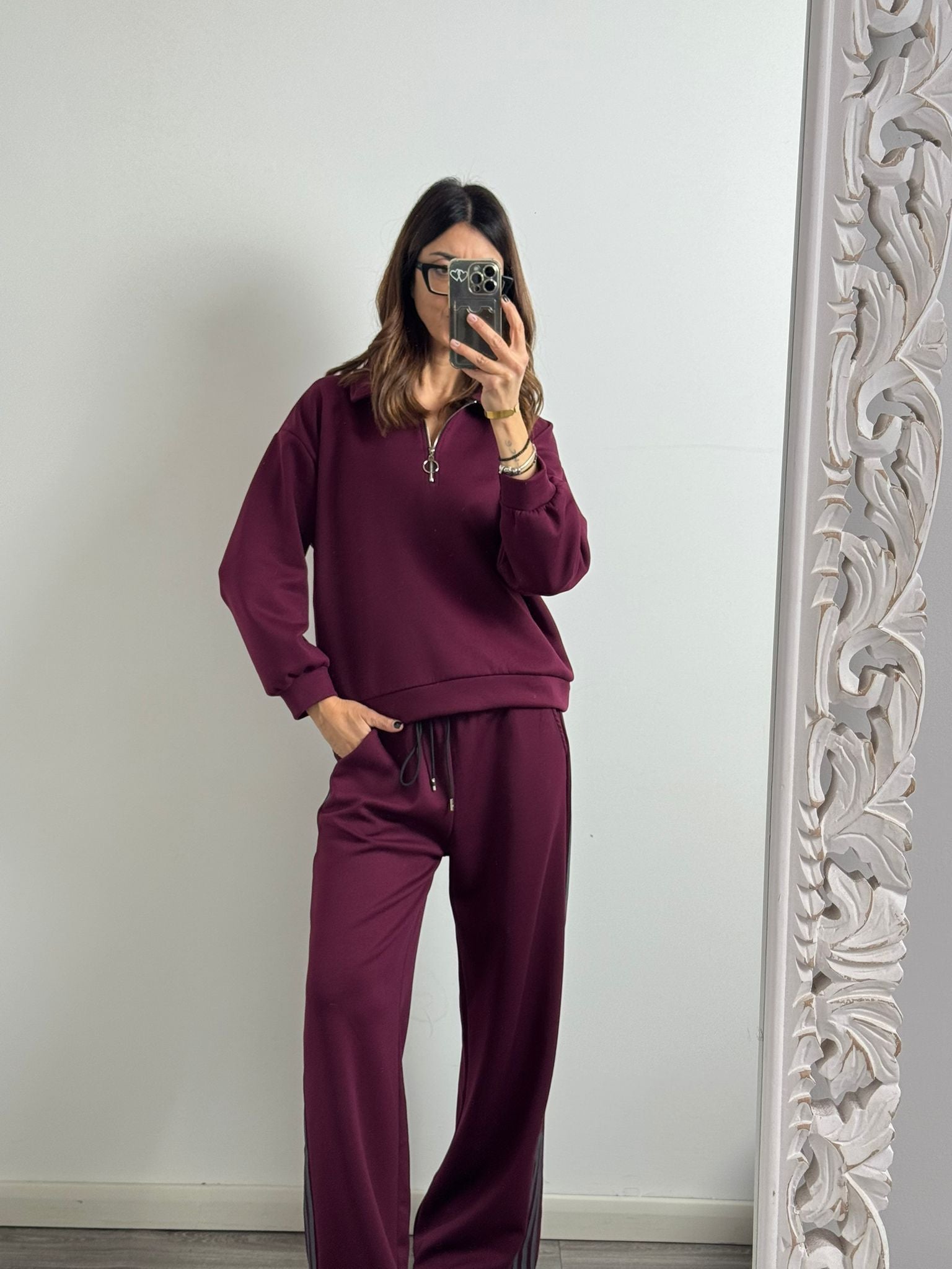 Panta Urban burgundy riga grigio
