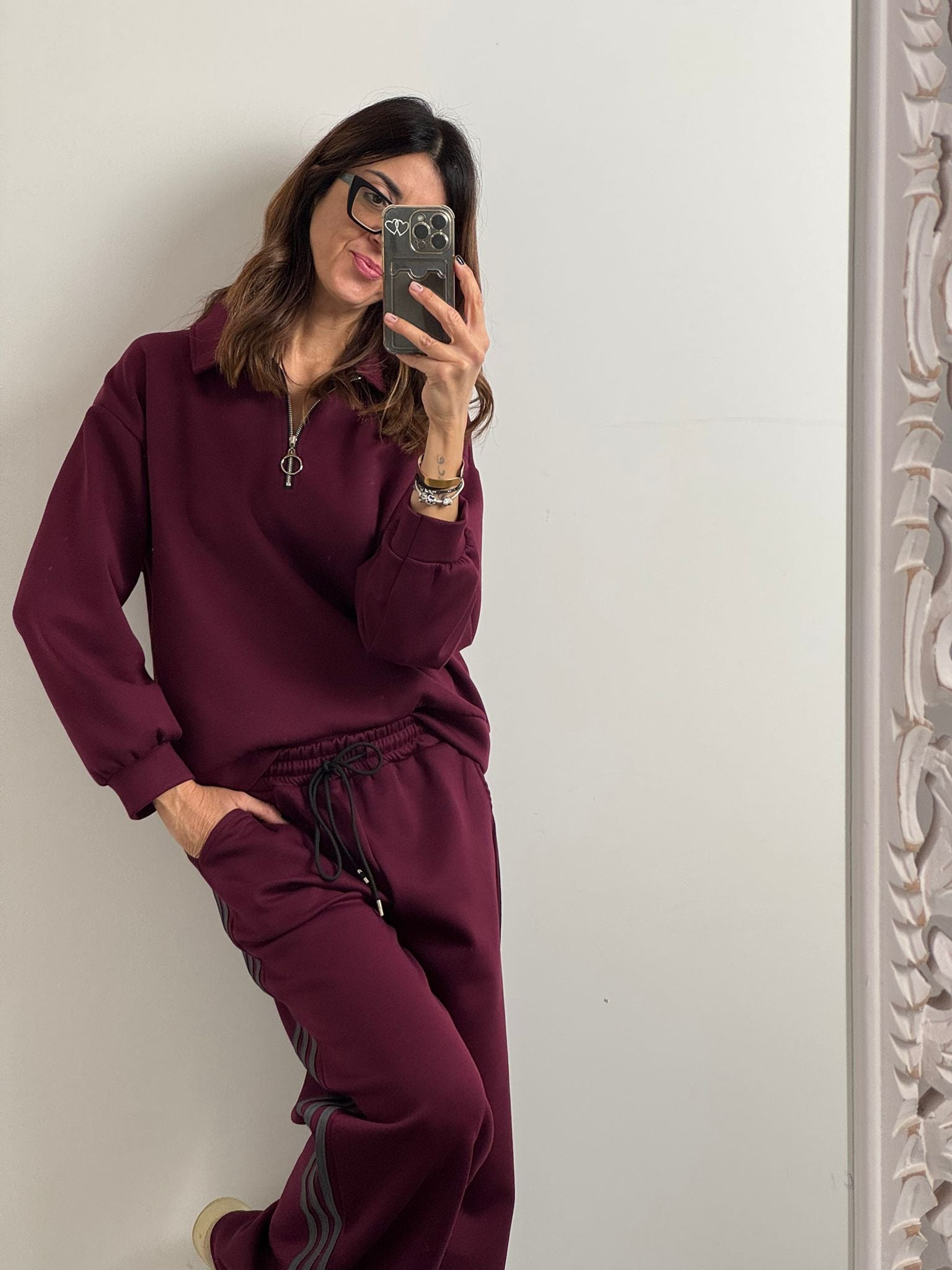 Panta Urban burgundy riga grigio