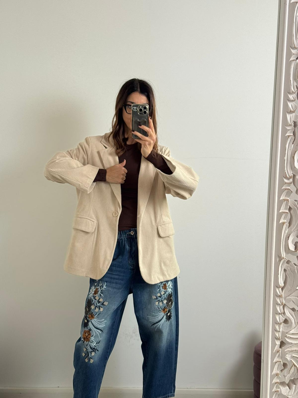 Blazer in velluto Santorini