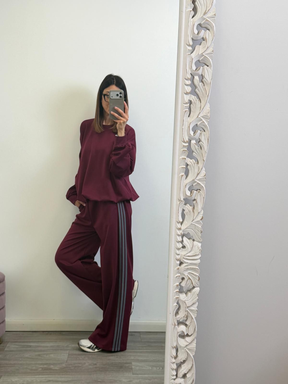 Panta Urban burgundy riga grigio