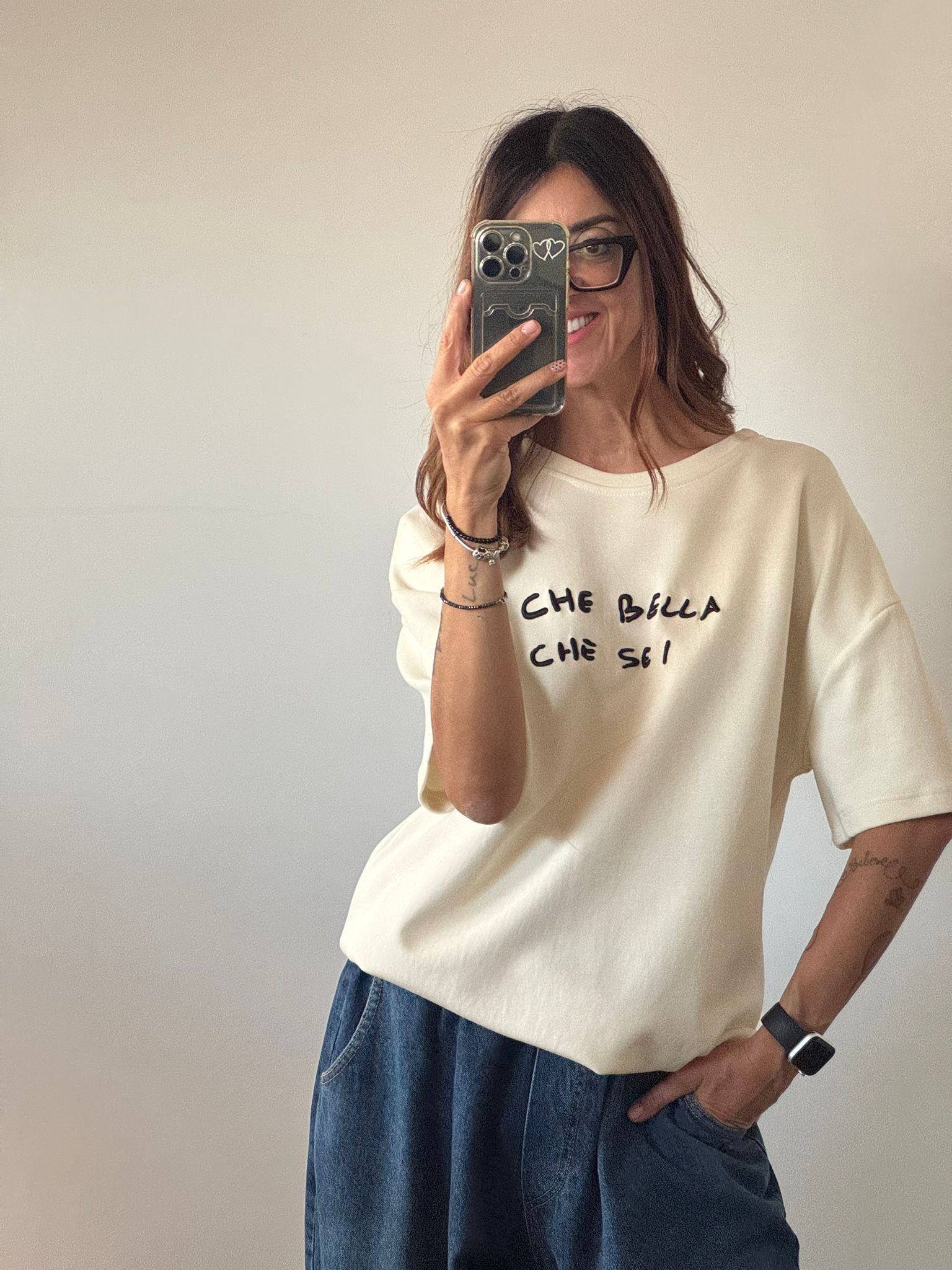 T-SHIRT IN COTONE PESANTE CHE BELLA CHE SEI by Lumina