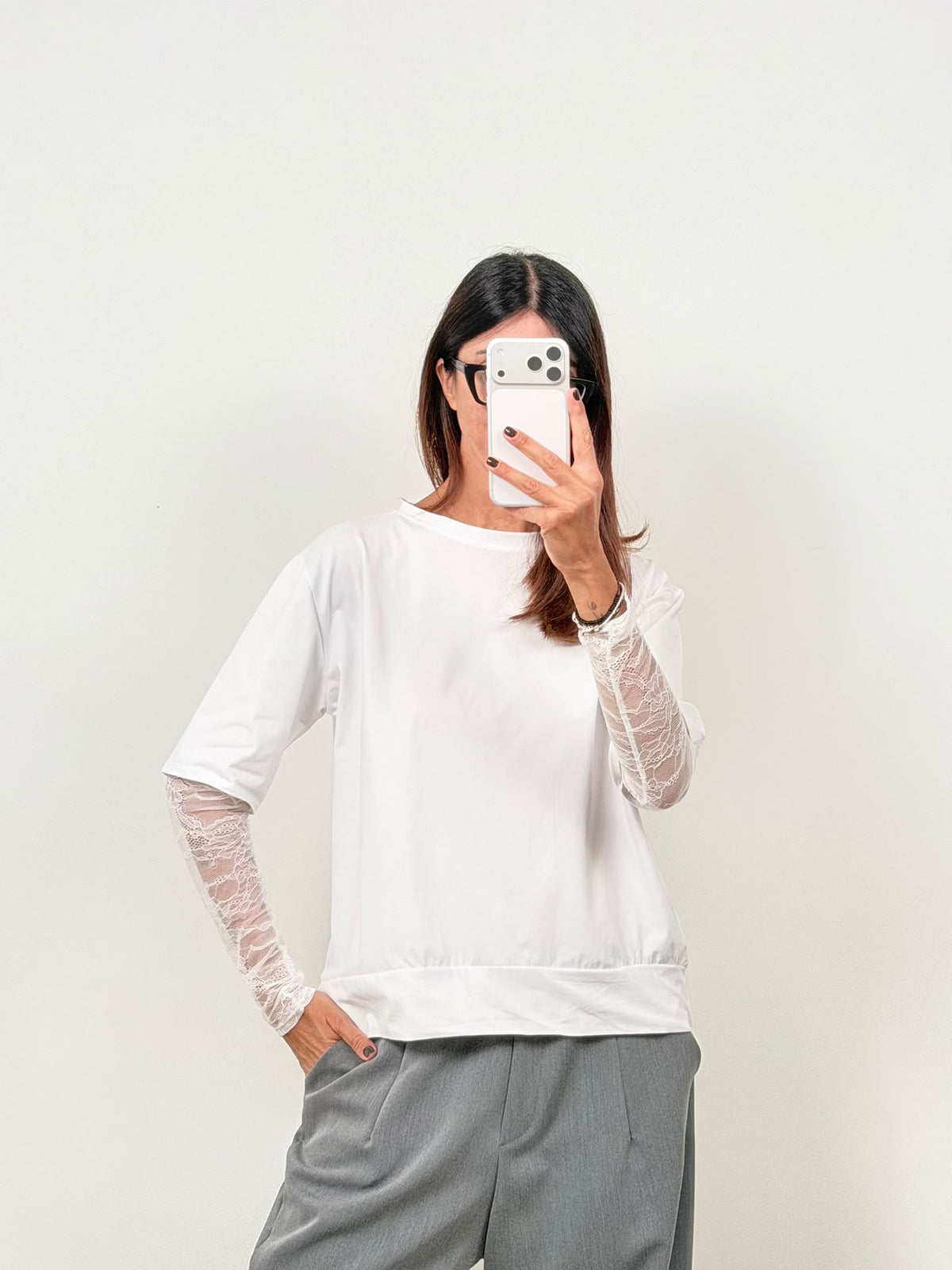 T-shirt new Lace (blu ciocco bianco nero in preordine con spedizione da 23 ottobre)