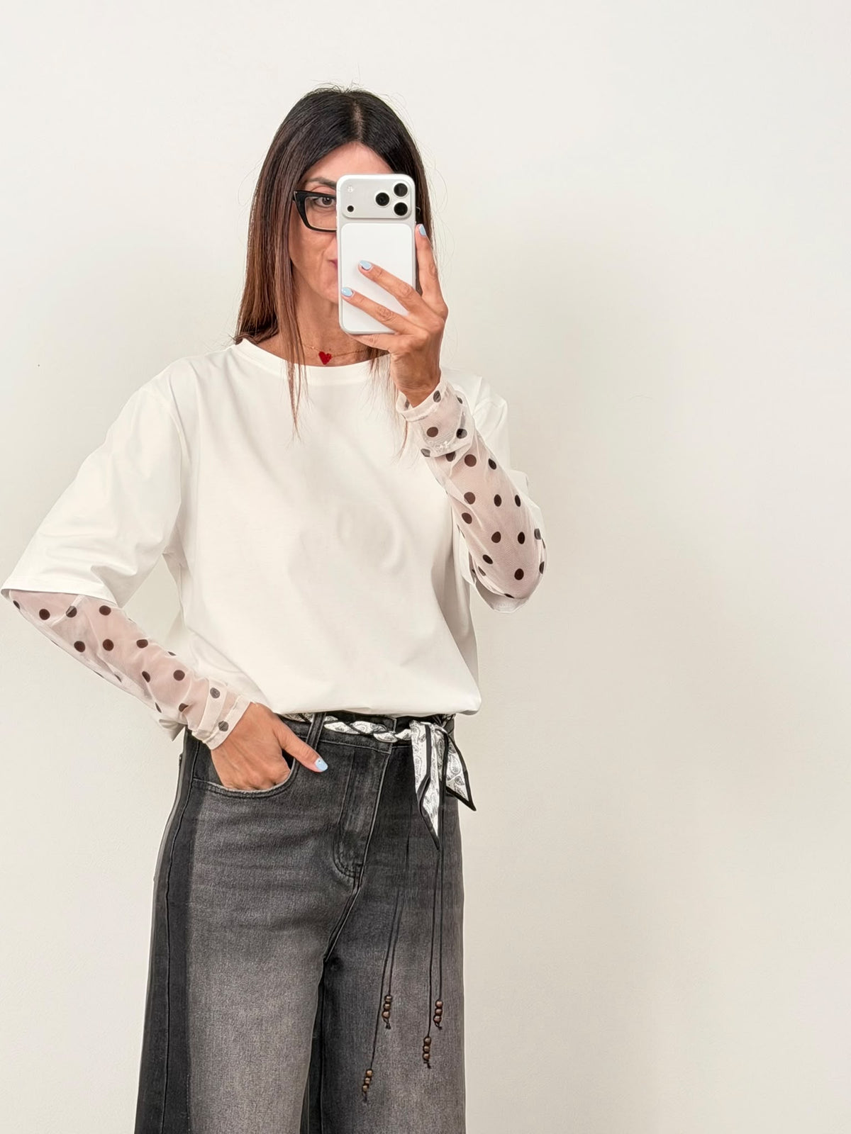 T-shirt Lace Pois
