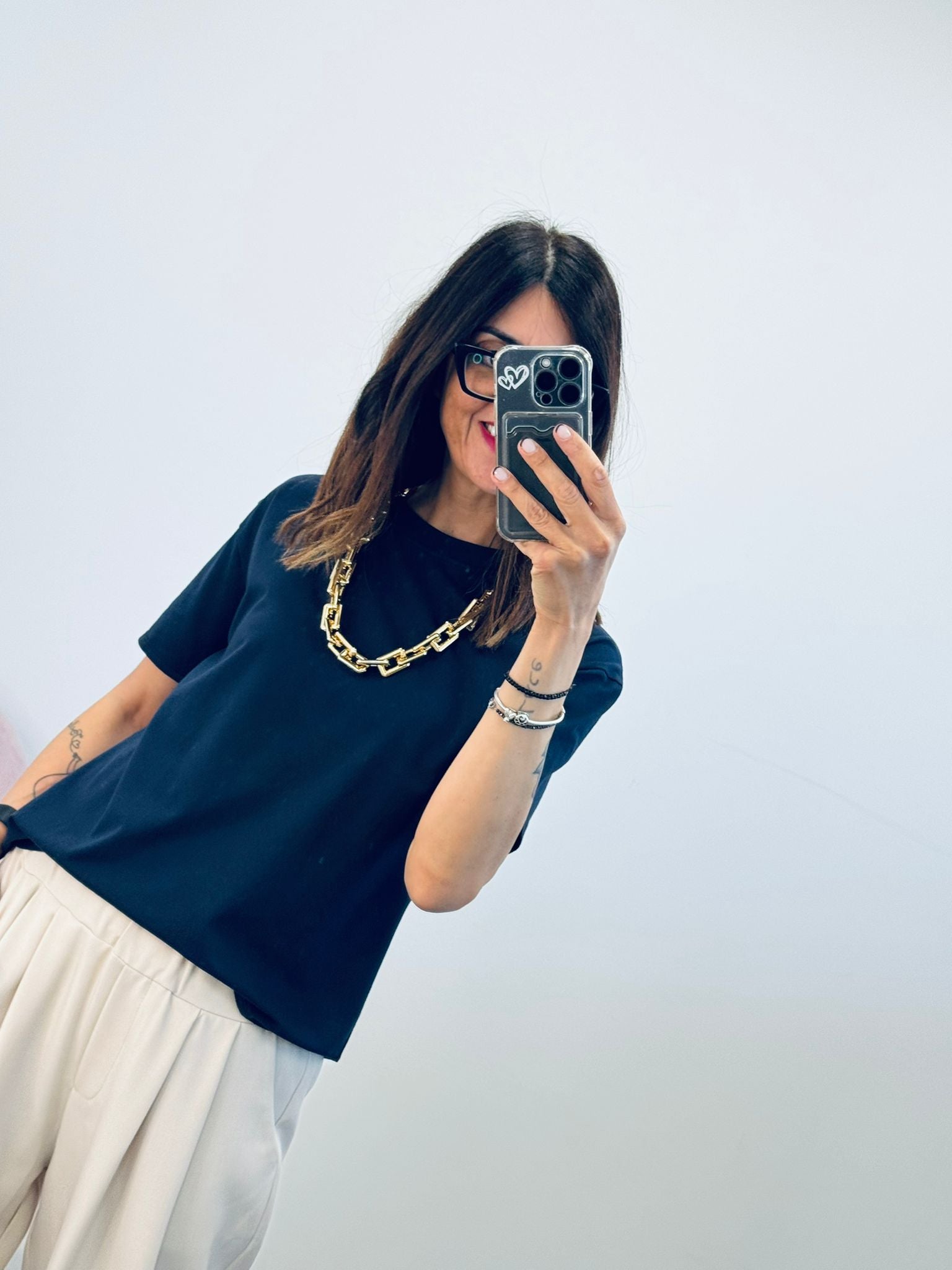 T-SHIRT CHAIN con collana catena in dotazione