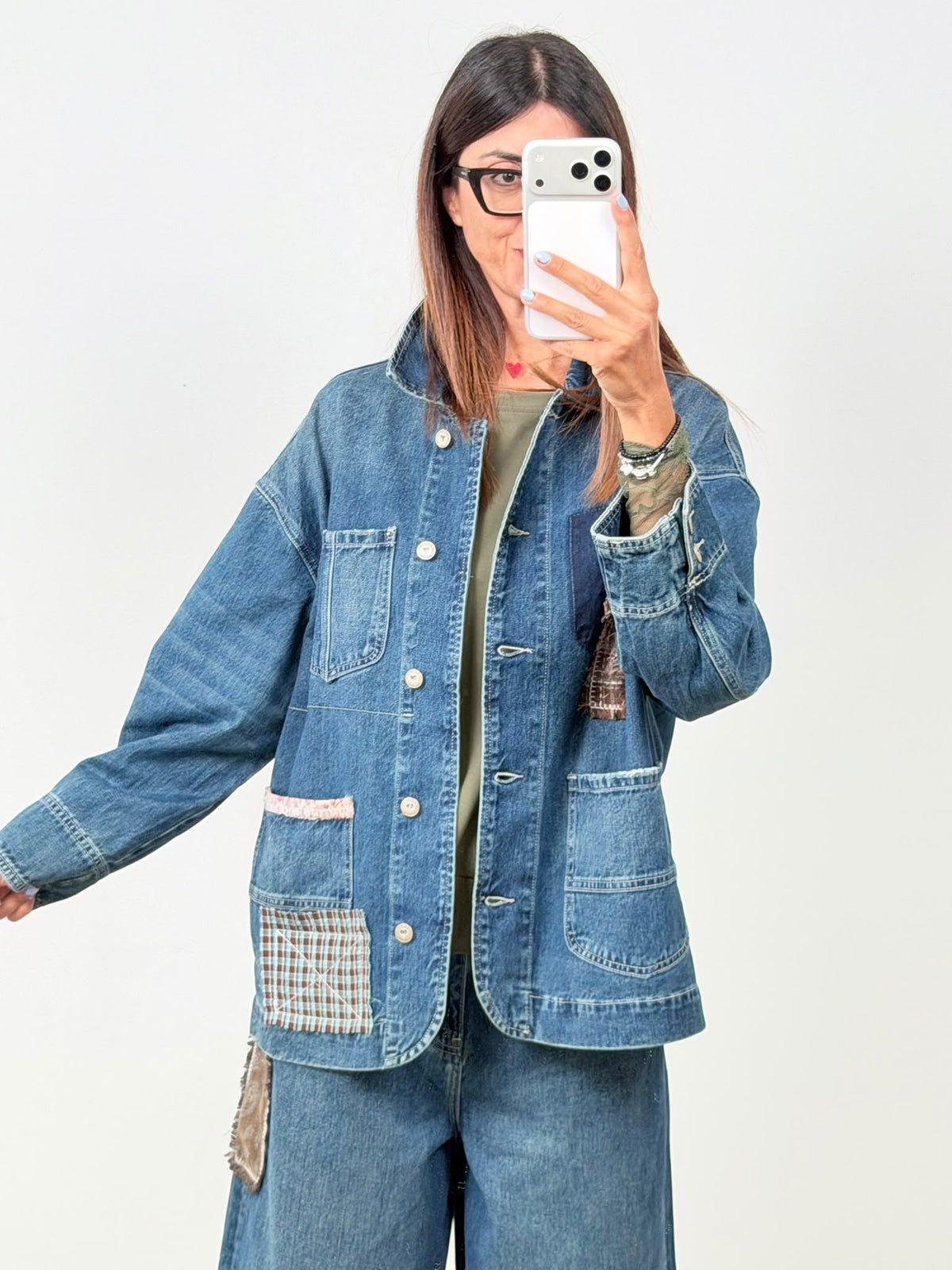 Giubbino denim Patchwork