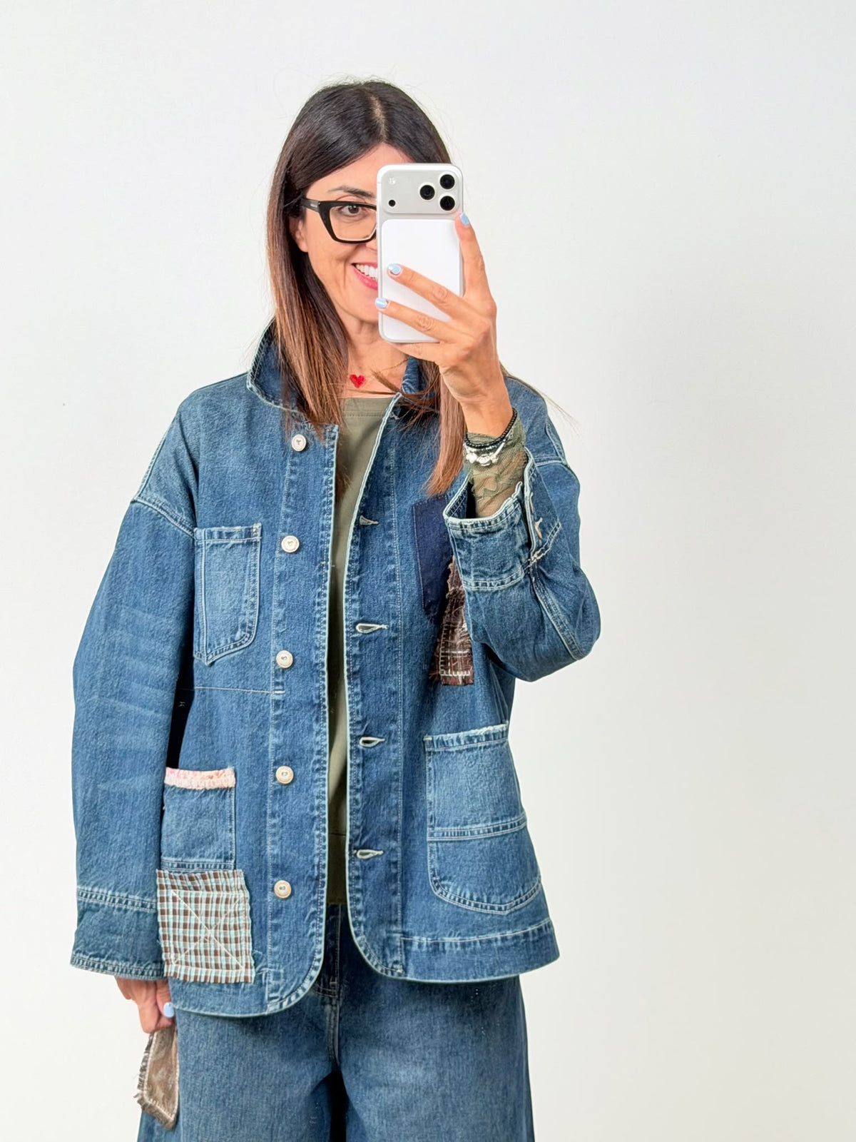 Giubbino denim Patchwork