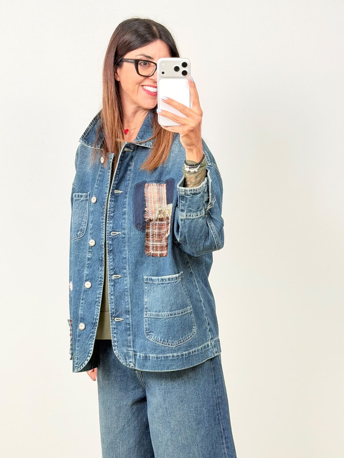 Giubbino denim Patchwork