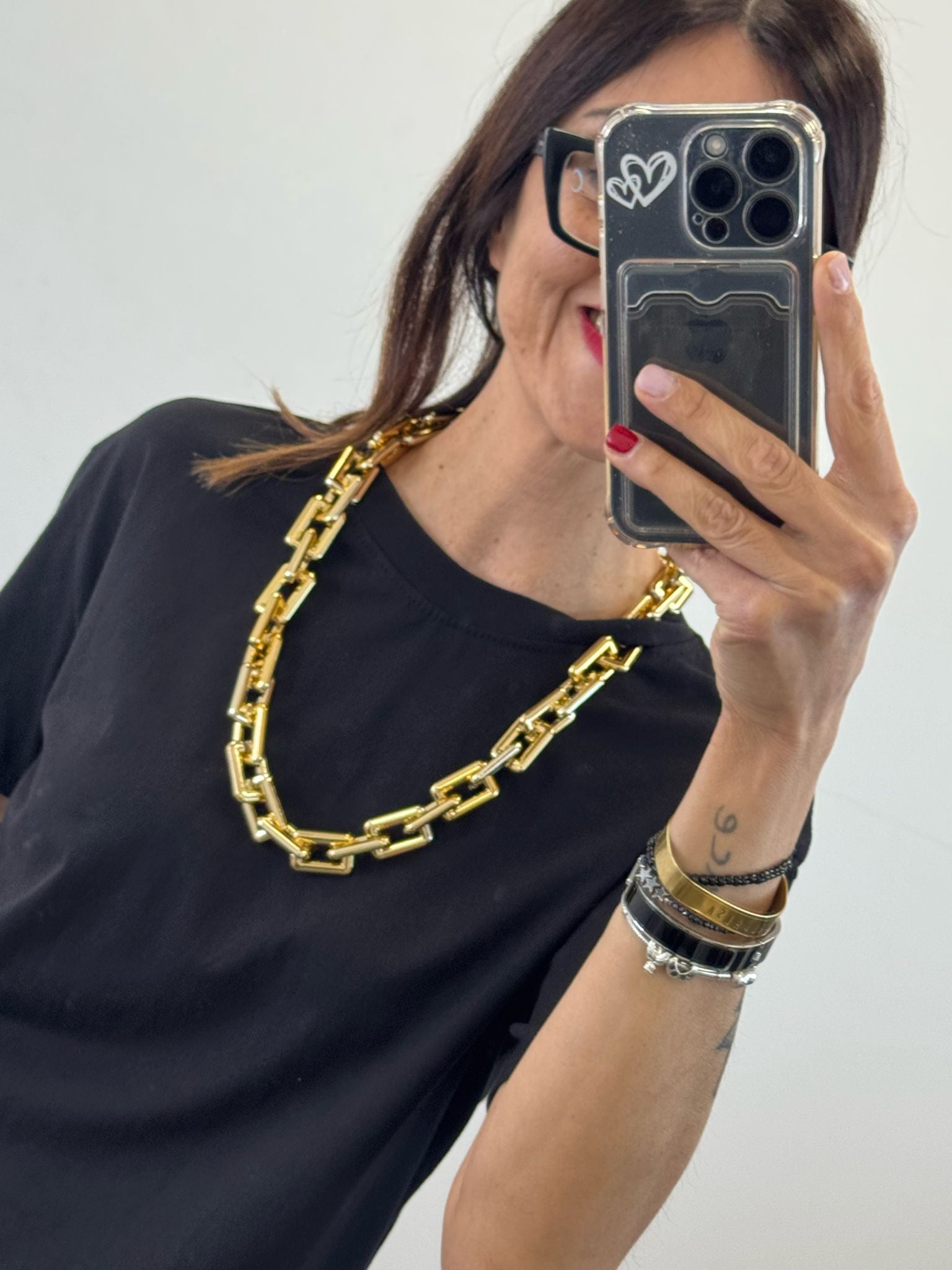 T-SHIRT CHAIN con collana catena in dotazione