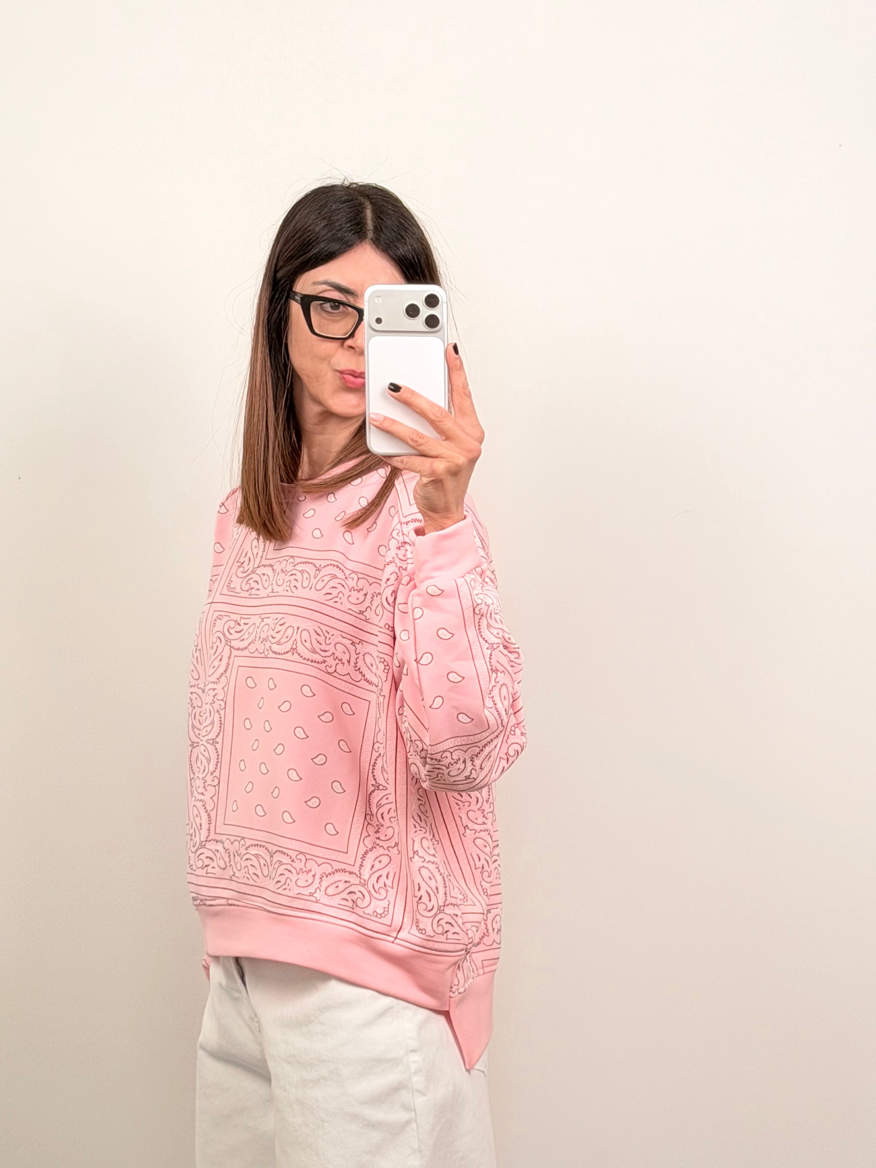 Felpa Paisley rosa