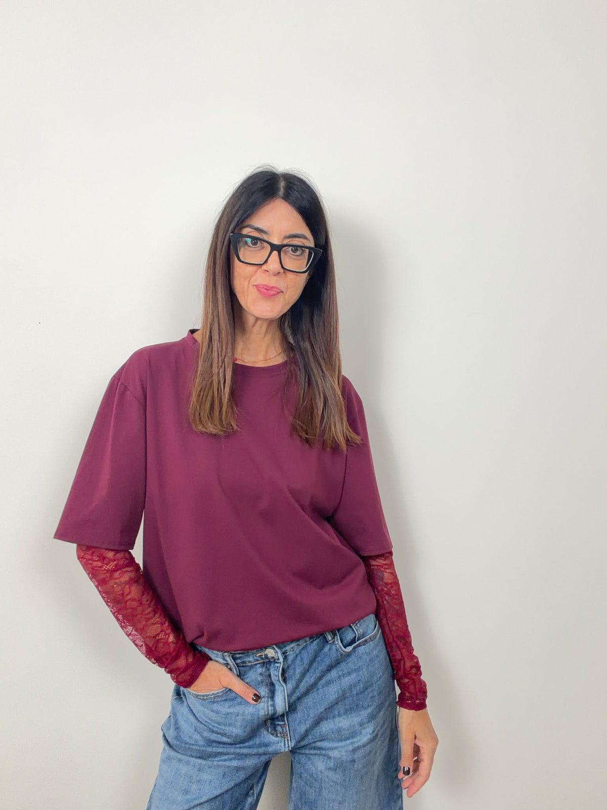 T-shirt new Lace (blu ciocco bianco nero in preordine con spedizione da 23 ottobre)