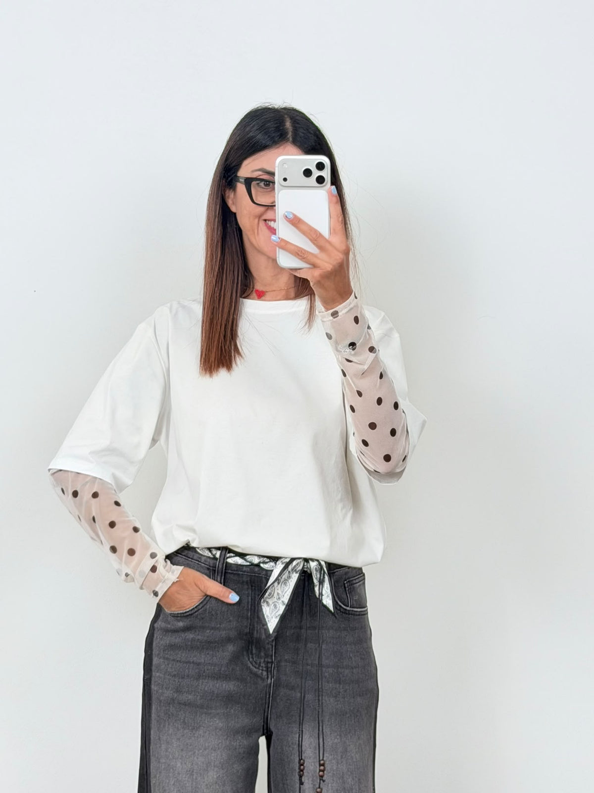 T-shirt Lace Pois