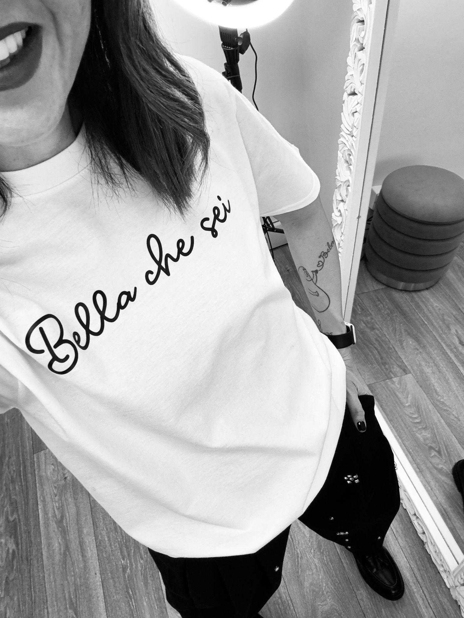 Top Girocollo Alta Percentuale Di Cotone - Avorio - Donna - Foto 10